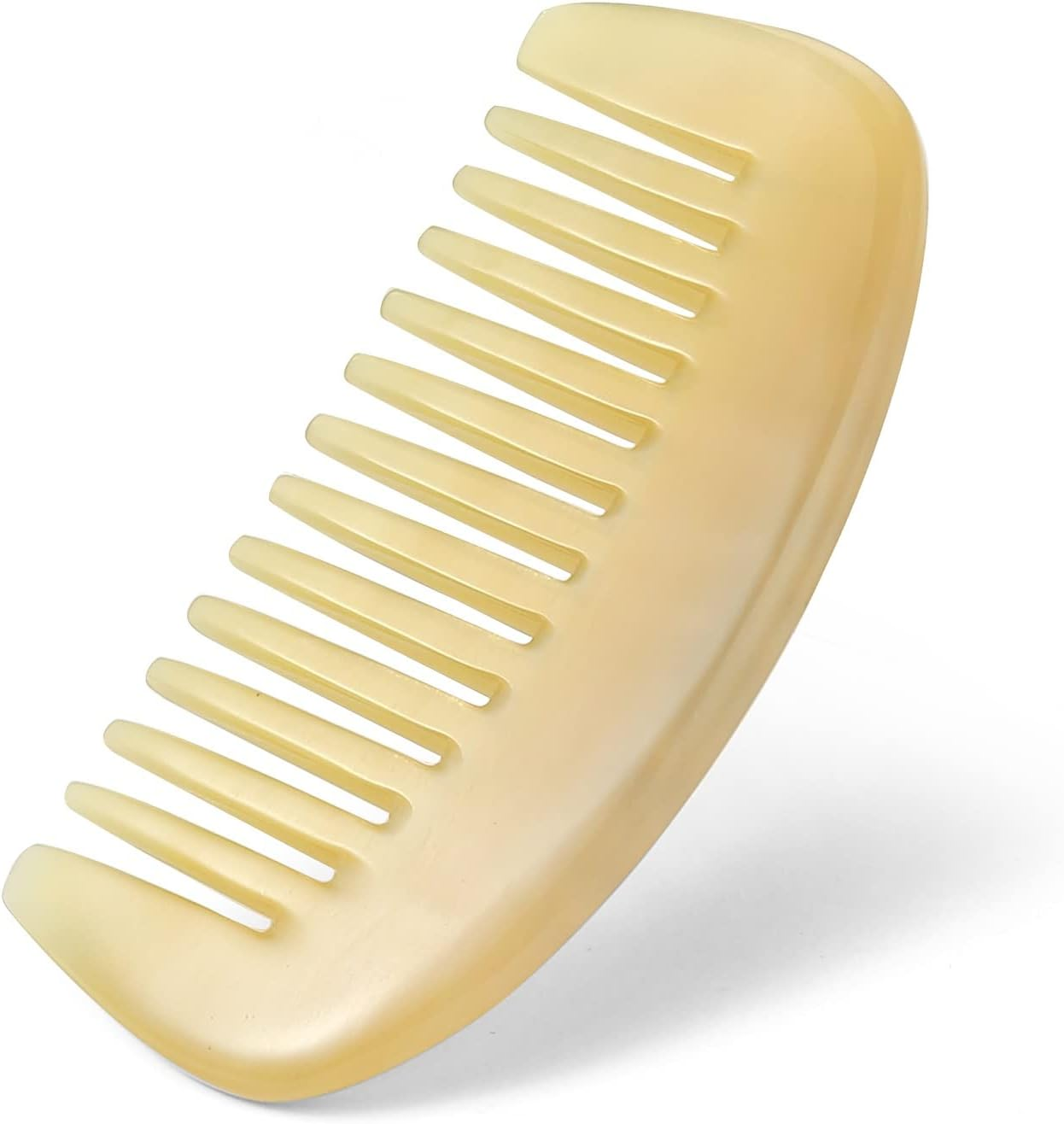 Wide Tooth Hair Comb Premium Natural Sheep Horn Comb 100% Handmade anti Static Hair Detangler Comb Semicircle Pocket Comb(Semicircle STY2)