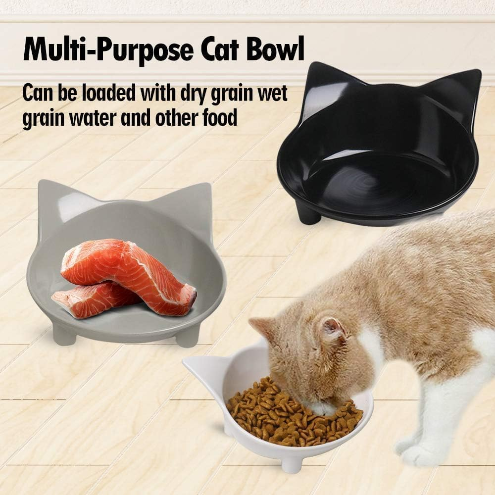 Mumoo Bear Cat Bowls Cat Food Bowl Non Slip Pet Bowl Shallow Water Bowl to Stress Relief of Whisker Fatigue, Dog Bowl Dish Cat Feeding Wide Bowls for Puppy Small Animals (Pack of 3) - Color 3 image number 7