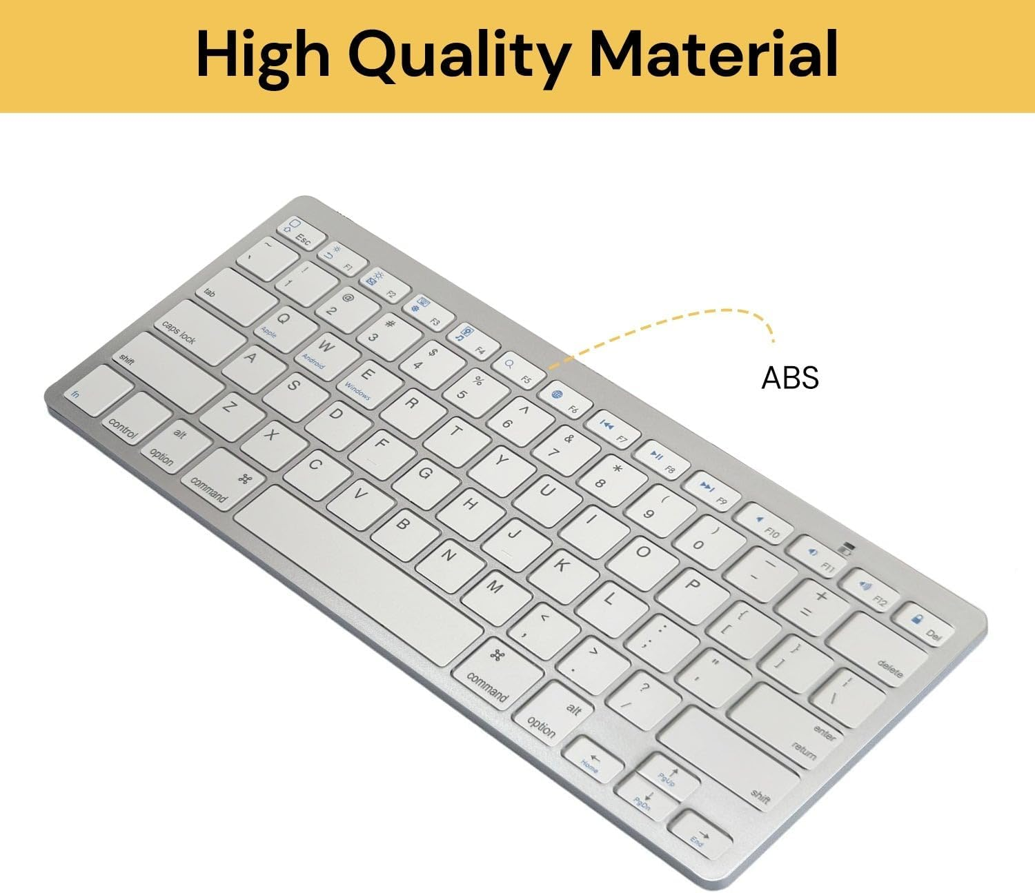 EZONEDEAL Wireless Keyboard - Ultra-Slim Bluetooth Keyboard Flat & Quiet Compatible with All Bluetooth Enabled Devices Compatible with Android, Windows, Computer Keyboards, Laptop, Tablet image number 6
