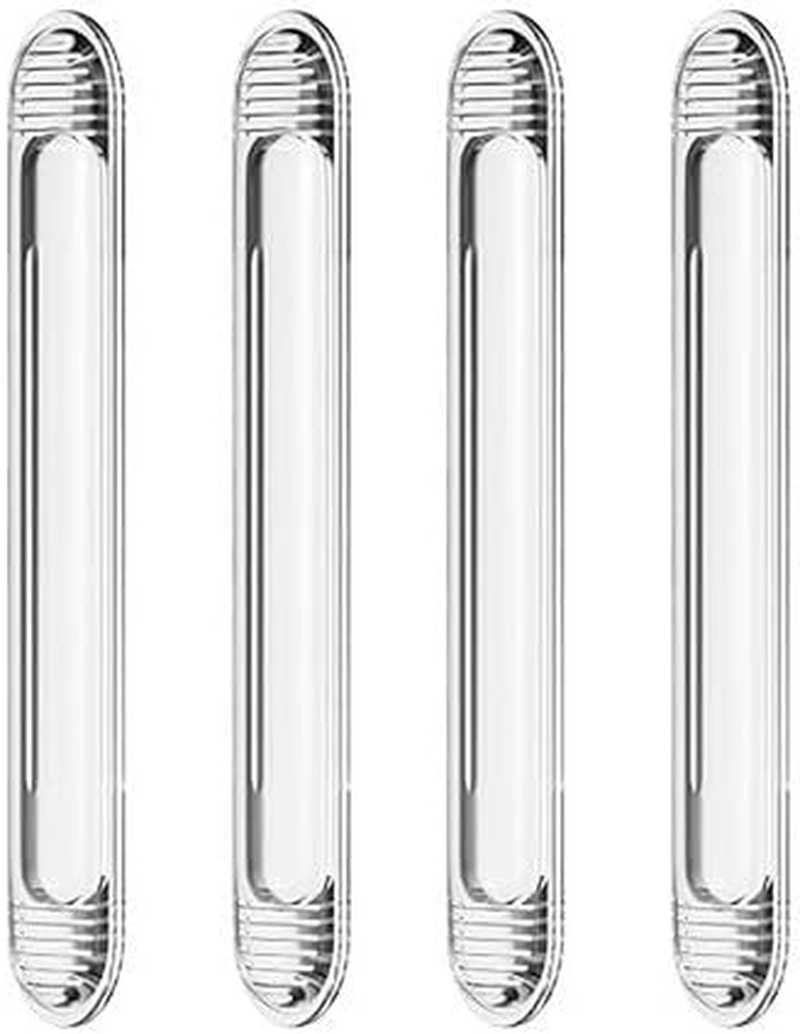 Self Adhesive Rubber Bumpers Strip, 4Pcs Short Self Adhesive Clear Rubber Bumper Stripes,Rubber Chair Wall Protector,Clear Furniture Bumpers Silicone Cabinet Door Bumper Adhesive Wall Protector Bumper image number 1