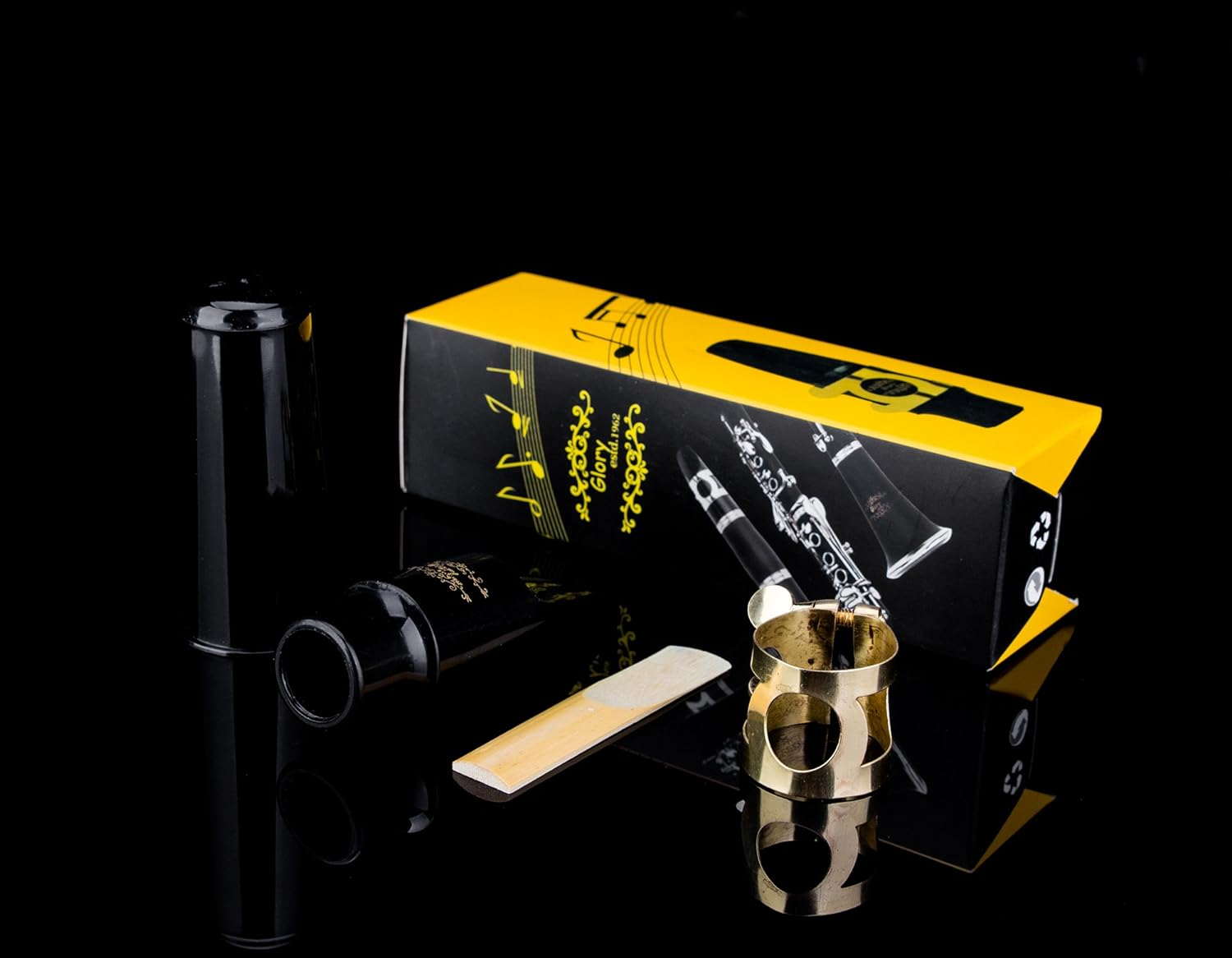 Glory Alto Saxophone Mouthpiece Kit with Ligatureone Reed and Plastic Cap-Gold image number 4