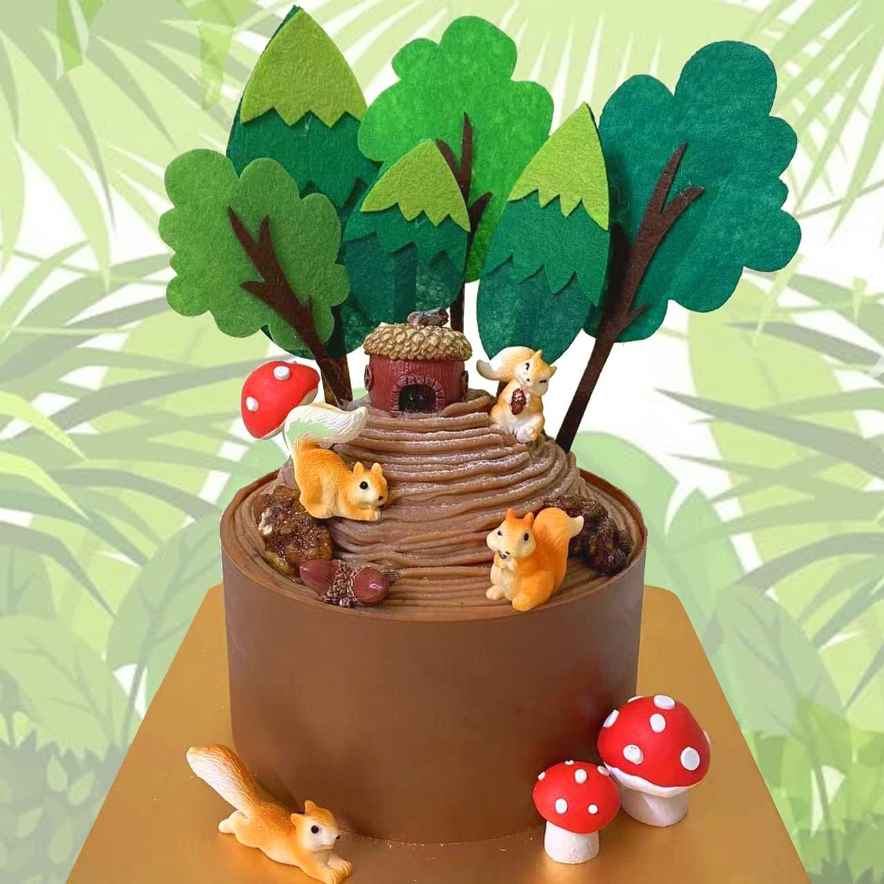 15 PCS Woodland Animal Cake Decoration Squirrel Cake Topper Woodland Animal Party Supplies image number 5