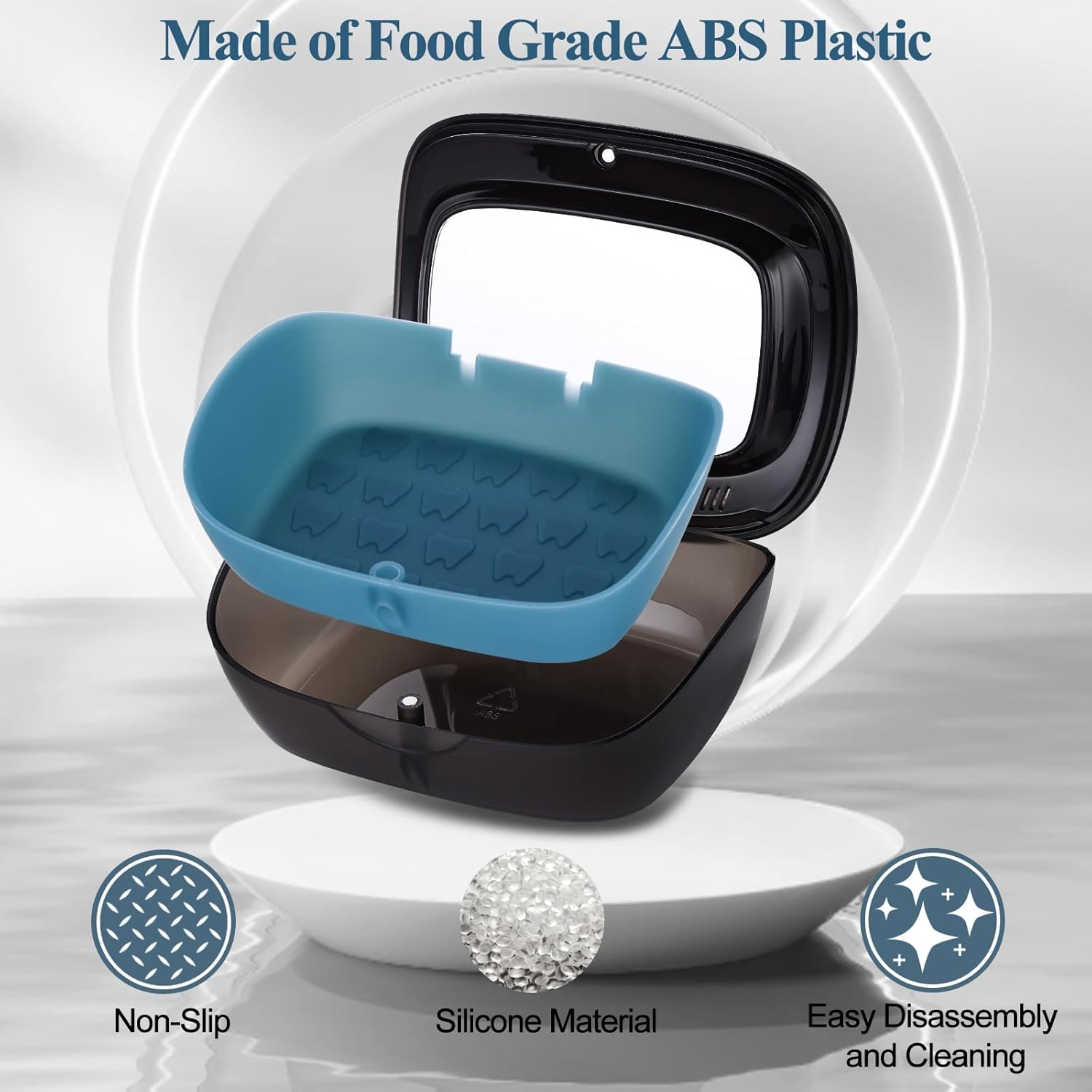 Double Layer Aligner Case Retainer Case with Mirror, Retainer Holder with Remover Tool and Cleaning Brush with Vent Holes Compatible with Aligner Case, Retainer Case,Orthodontic Supplies Case image number 6