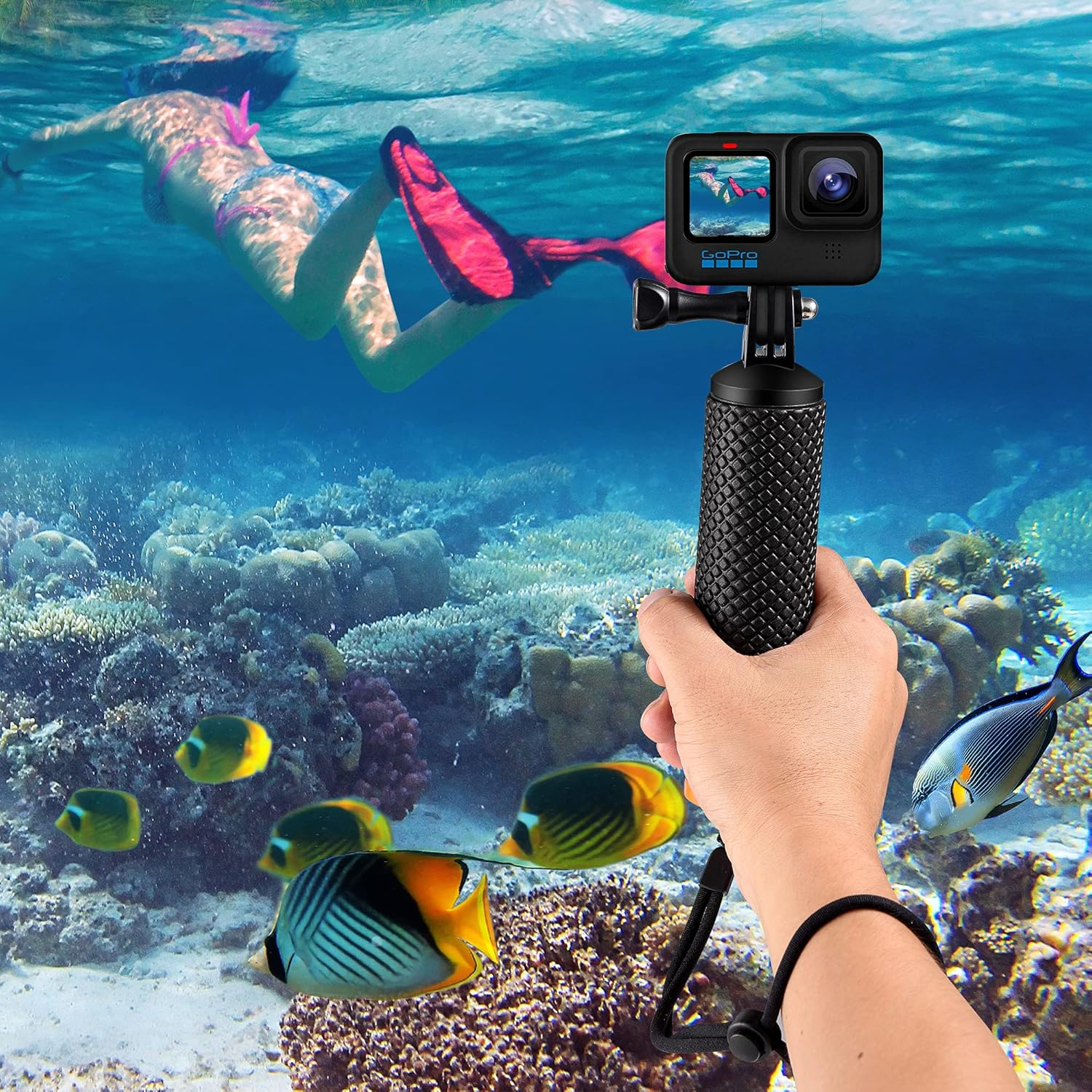 Floating Hand Grip, Waterproof Pole Mount for Gopro Hero 13/12/11/10/9/8/7/6/5/4/3/3+/2/1 Session, Handle Mount Accessories for Fusion AKASO DJI Osmo Action Cameras image number 5