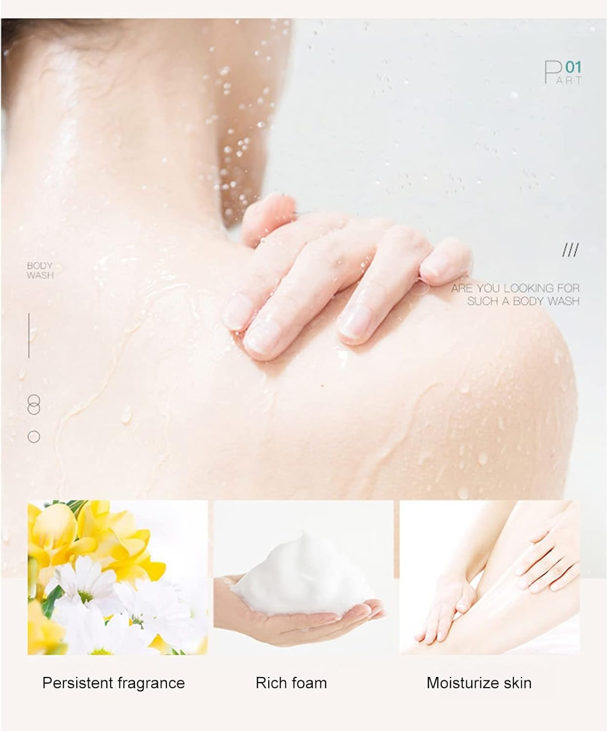 Fragrance Body Wash Soft Silky Moist Skin for Daily Use 300Ml (1) image number 5