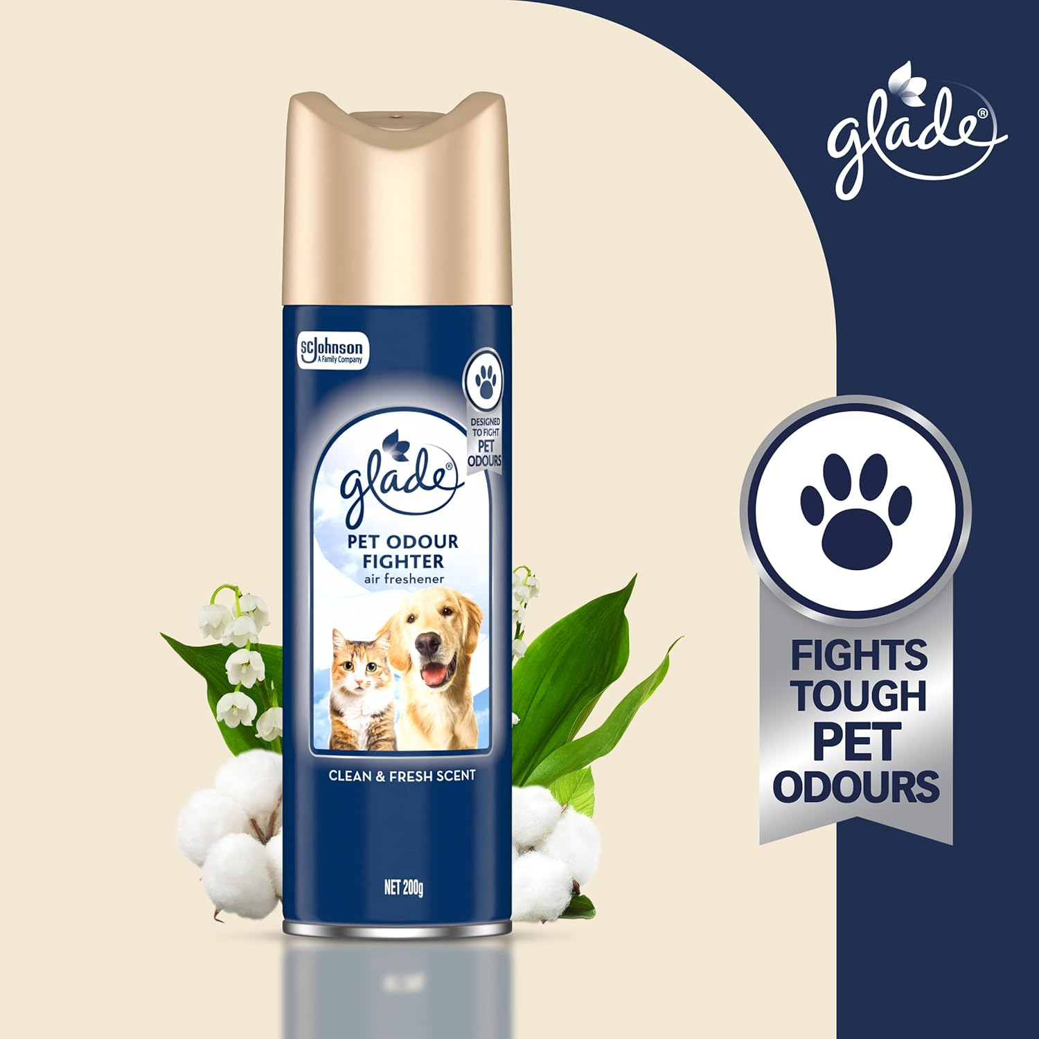Glade Pet Odour Fighter Air Freshener Spray 200G &ndash; Fights Tough Pet Smells, Clean and Fresh Scent, Fast Acting image number 2