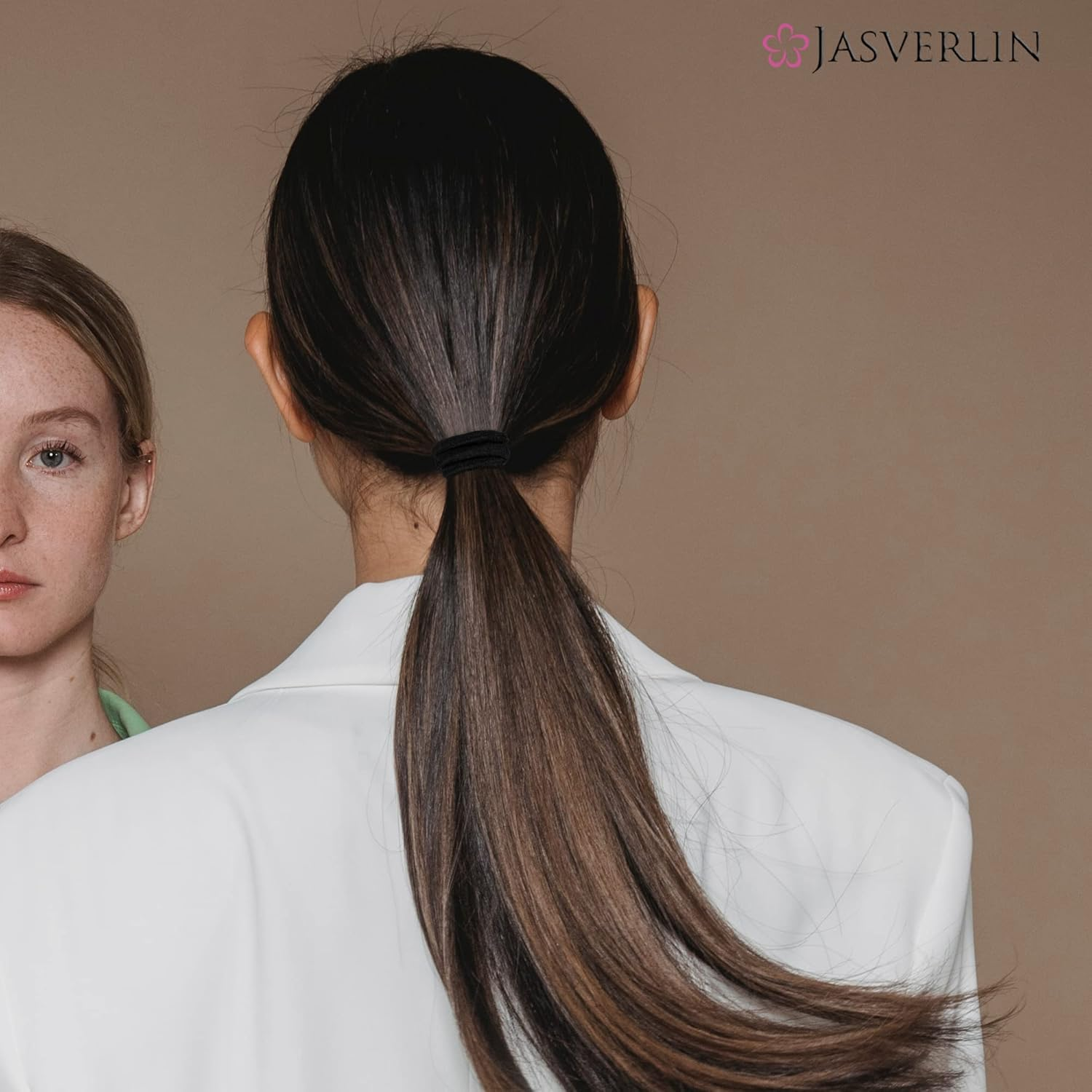 Black Thick Hair Ties - 5Mm Thickness Elastics Ponytail Holders for Women Girls Curly Texture Rubber Bands Durable Stretchy Nylon Hairties for Braids 48 Count image number 5