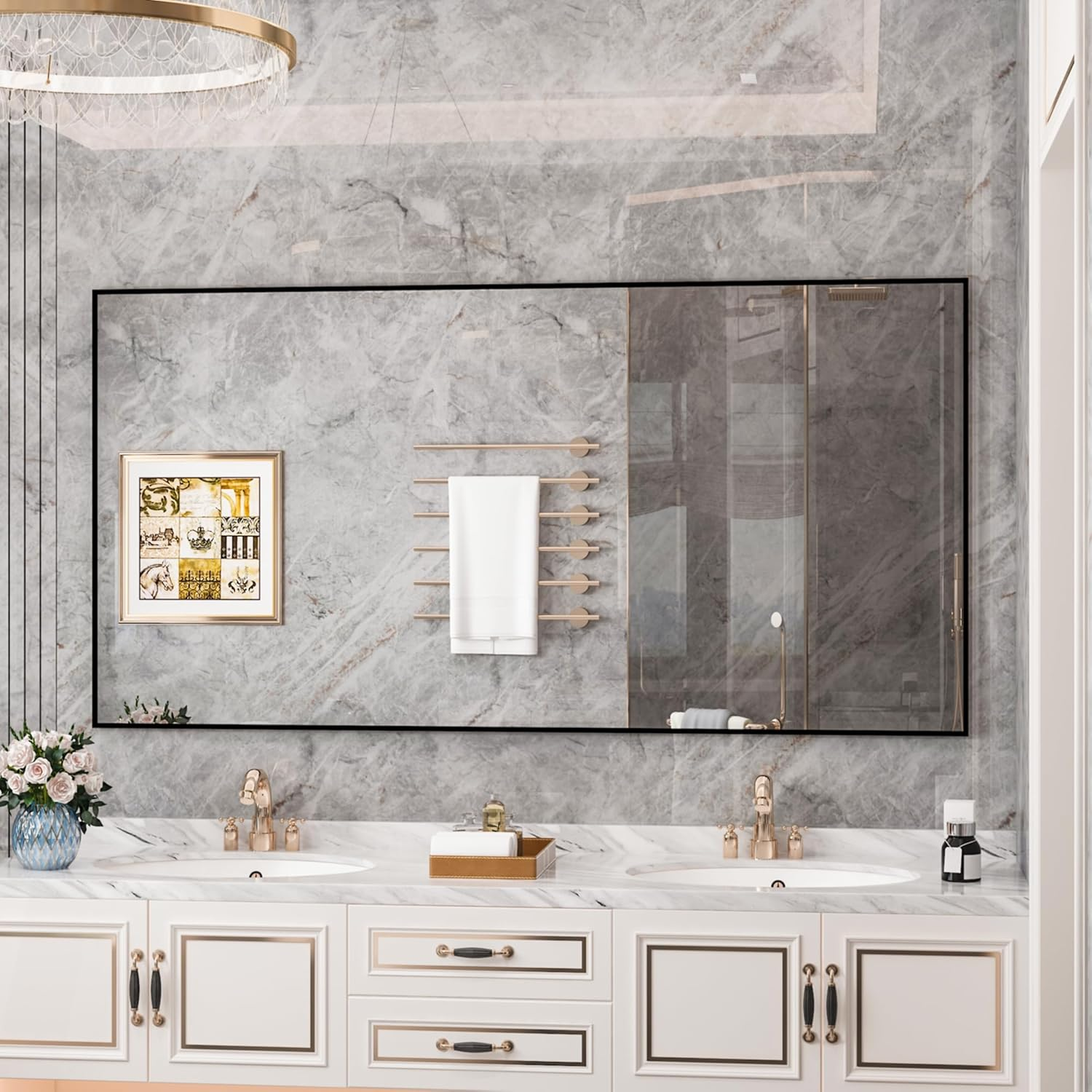 CASSILANDO Oversized Full Length Mirror, 180 * 80Cm Extra Large Floor Standing Mirror with Aluminum Alloy Frame for Bedroom image number 1