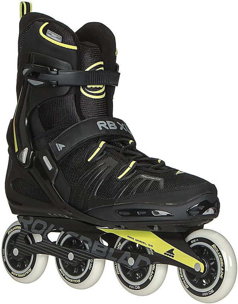 Rollerblade RB XL Men'S Adult Fitness Inline Skate, Black and Lime, High Performance Inline Skates image number 1