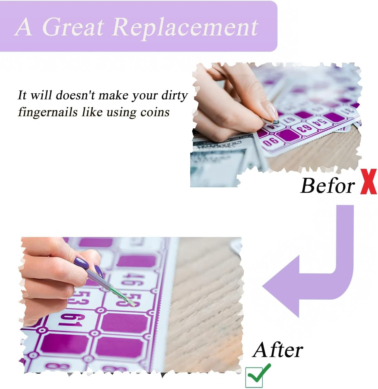 Colorful Double-End Ultimate Scratchmaster, Lottery Label Scraper for Flawless Reveals, Loteria, Scratch off the Hard to Remove Pin Numbers on Present Cards and as a Secret Present, 2 PCS - Silver Double-End image number 6