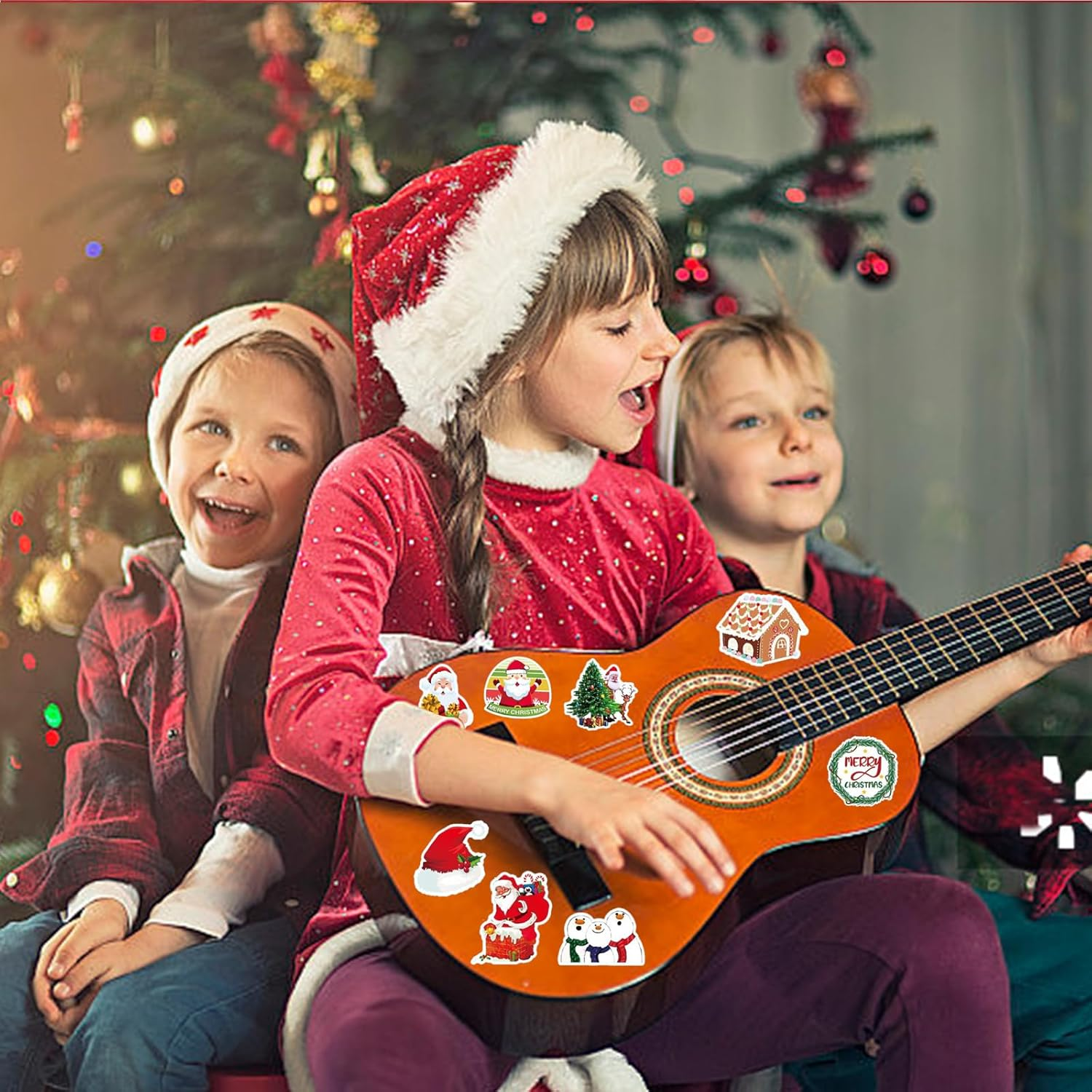 Pack of 50 Stickers Set, Christmas Graffiti Stickers Children, Waterproof Stickers for Girls Boys DIY Scrapbooking Toy Decoration Children'S Birthday Gift Stickers for Christmas Cards Gifts