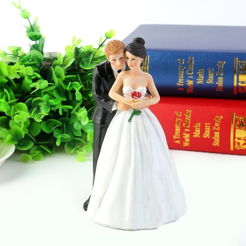 Ibasenice Wedding Couple Ornament Wedding Couple Sculpture Bride Resin Couple Decoration Wedding Cakes Decor Couples Bride and Groom Figures Wedding Decor Crafts Lovers Romantic image number 2