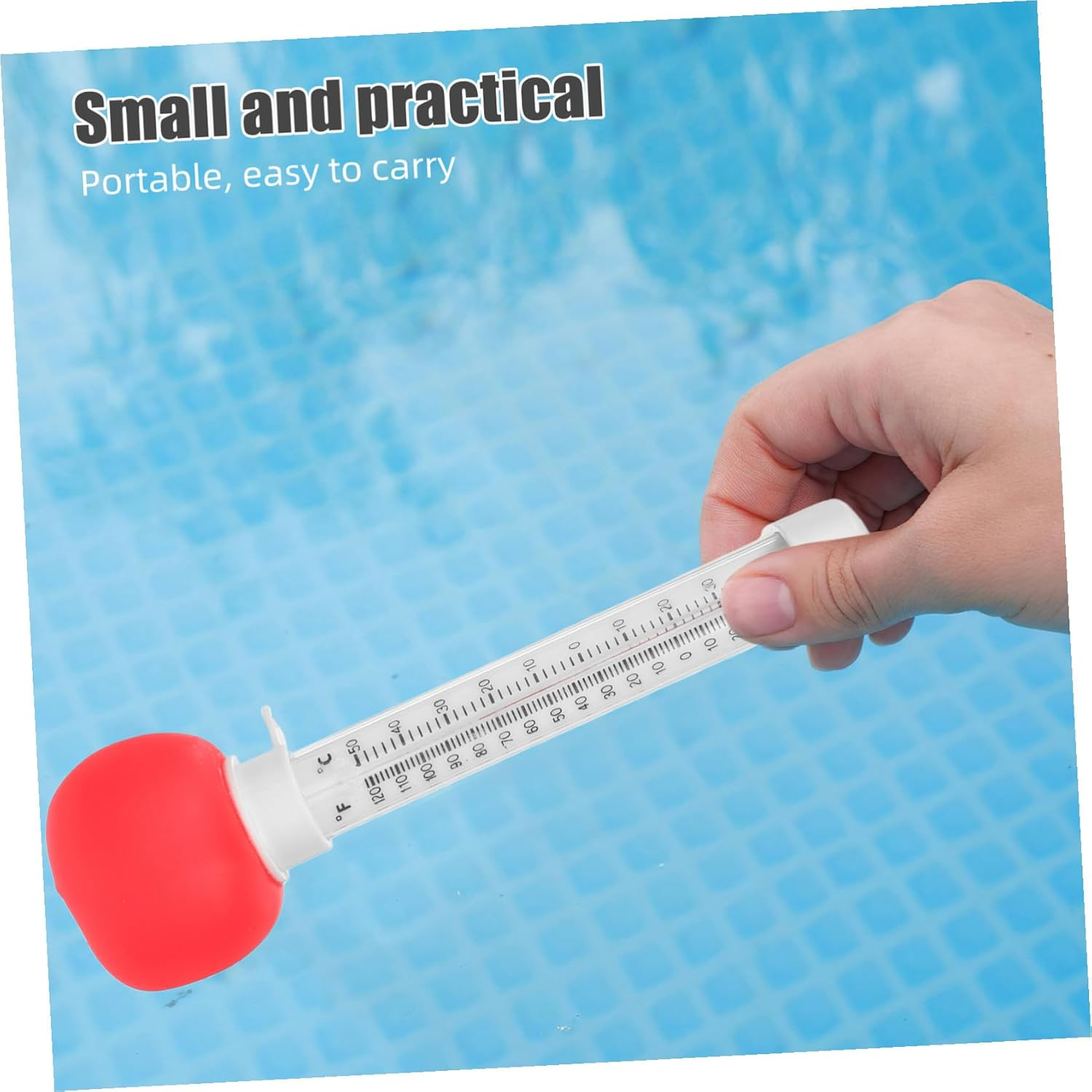 Generic Floating Water Thermometer with Design Easy-Read Large Display Tomato Shape Cartoon for Pools Spas Baths Indoor Outdoor Use image number 6