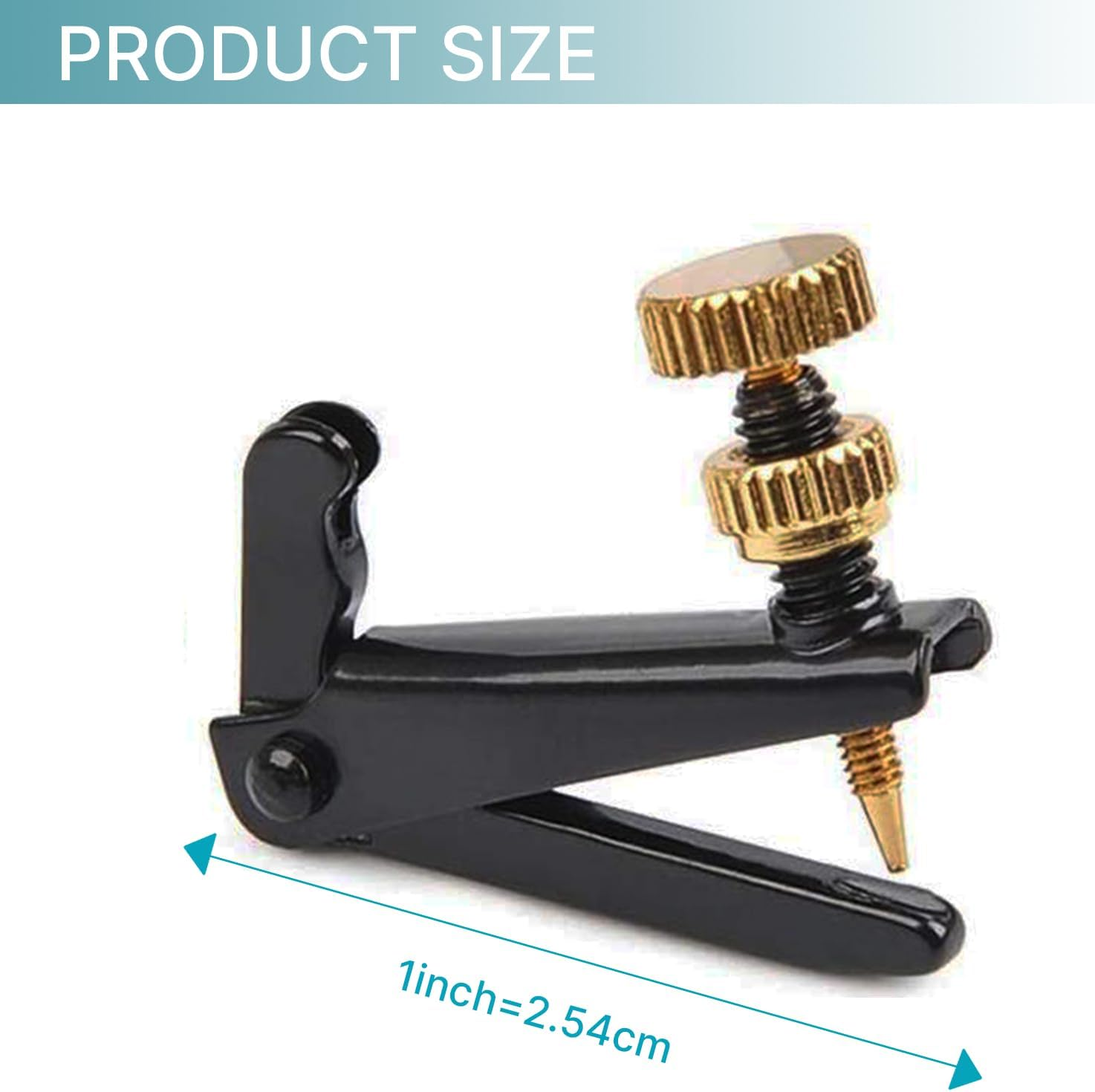 Violin Fine Tuners for 4/4-3/4 Violin, Stainless Metal String Spinner Adjuster, Nickel Plated anti Rust, 4 Pcs Black/Gold image number 1