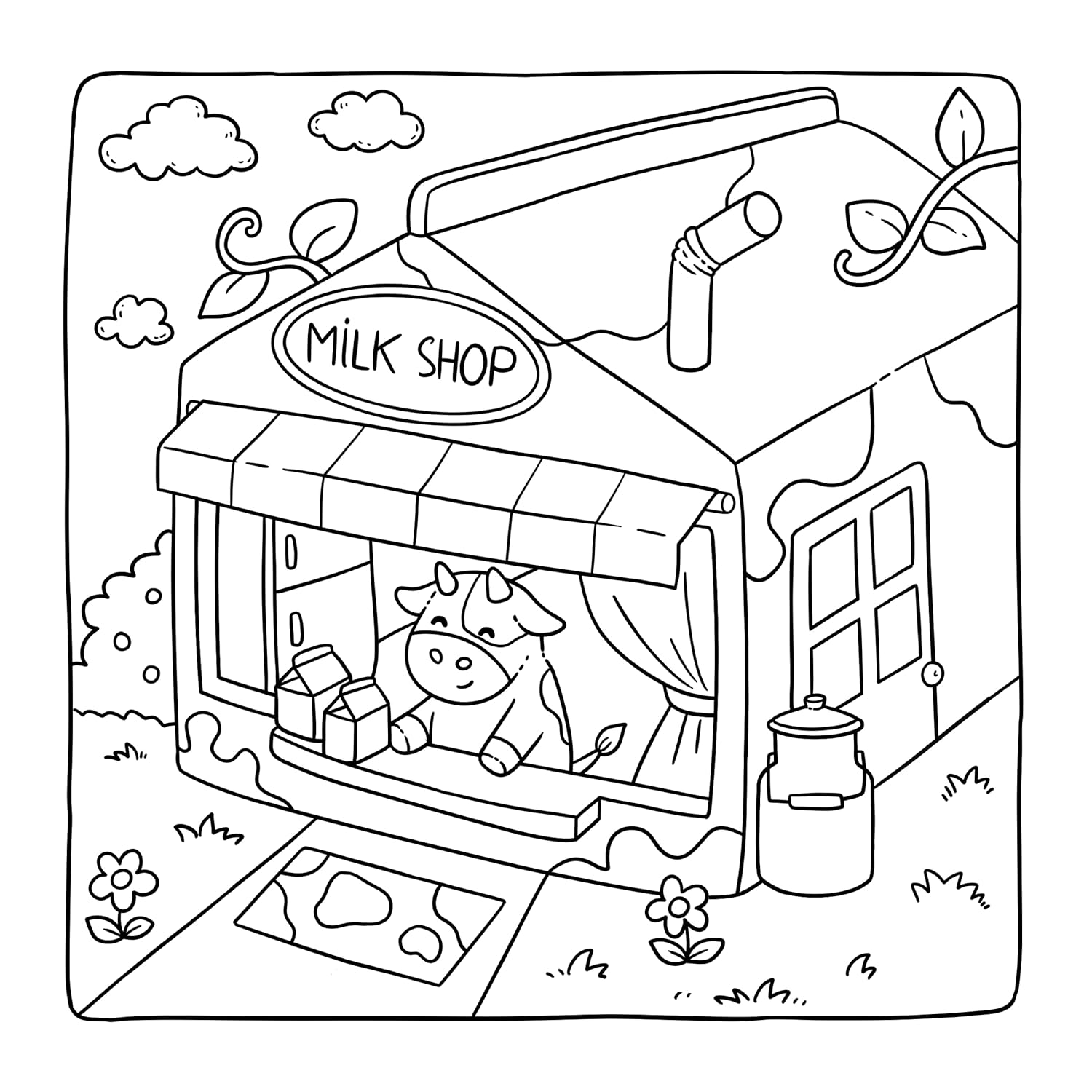 Adorable Shop: Cute & Simple Coloring Book for Adults and Kids Featuring the Joyful Daily Life of Animal Characters image number 4