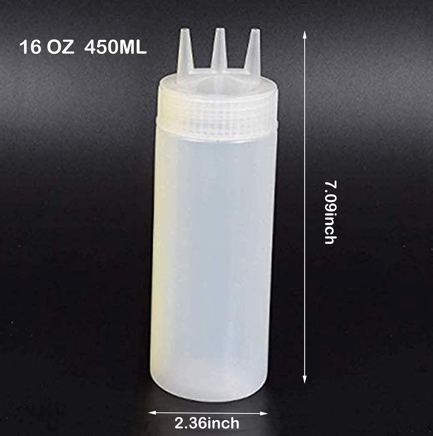 Kangkang 4PCS 16Oz/450Ml 3-Hole Plastic Squeeze Condiment Bottles for Sauce Oil Vinegar Ketchup Mustard Salad Dressing Kitchen Accessories image number 5