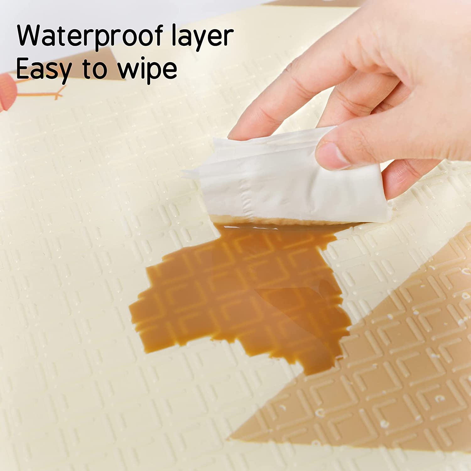 Baby Play Mat - 2Mx1.5Mx8Mm Reversible & Portable - Foam Padded Play Mat, Floor Mat, Water-Resistant - Adventure & Forest Designs - Soft, Foldable, Easy to Clean Baby Playmat for Tummy Time, Crawling & Baby Activities - Large and Thick Baby Floormat image number 4