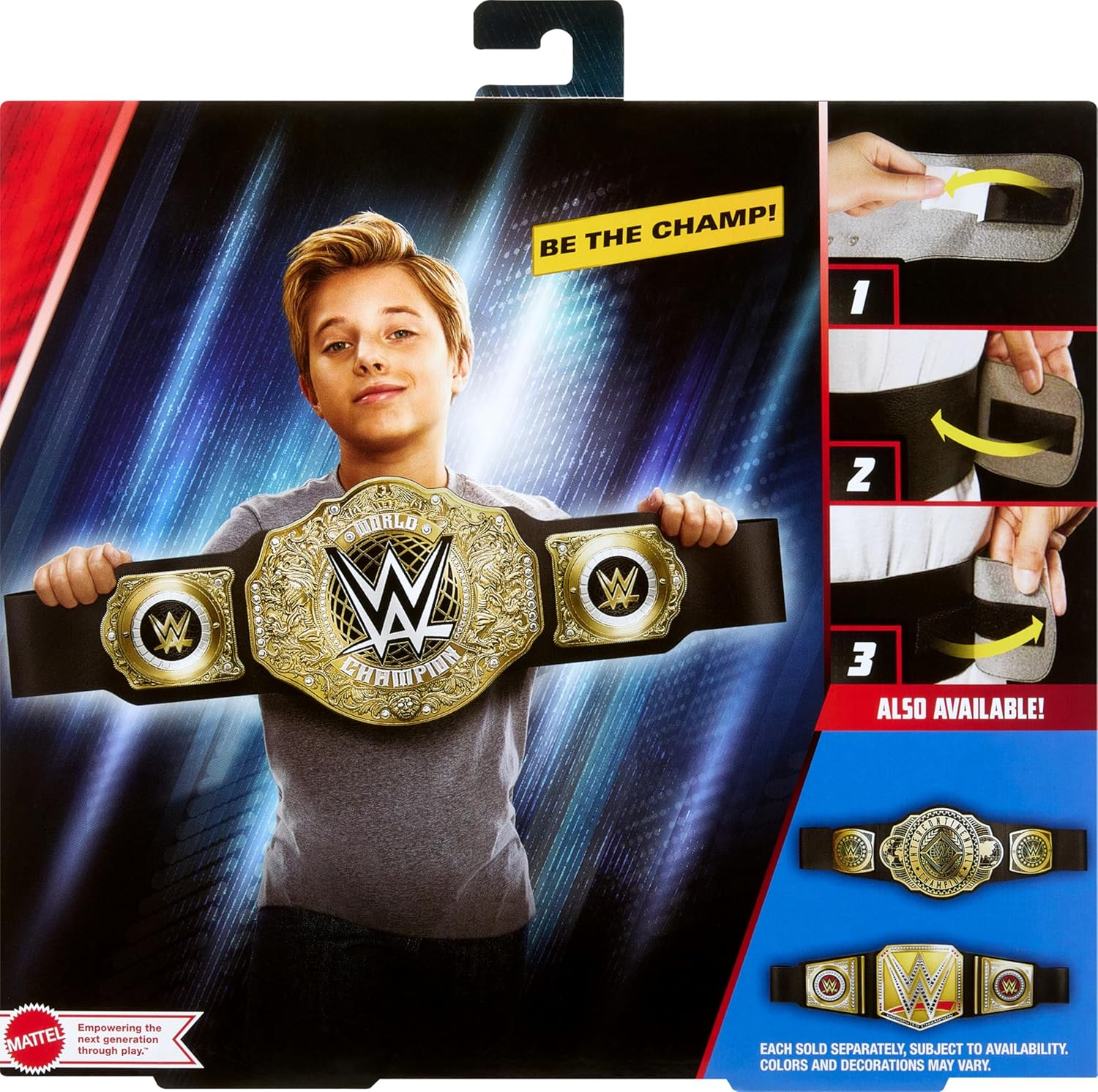 Mattel WWE Championship Role Play Title Belt with Adjustable Strap for Kids image number 3