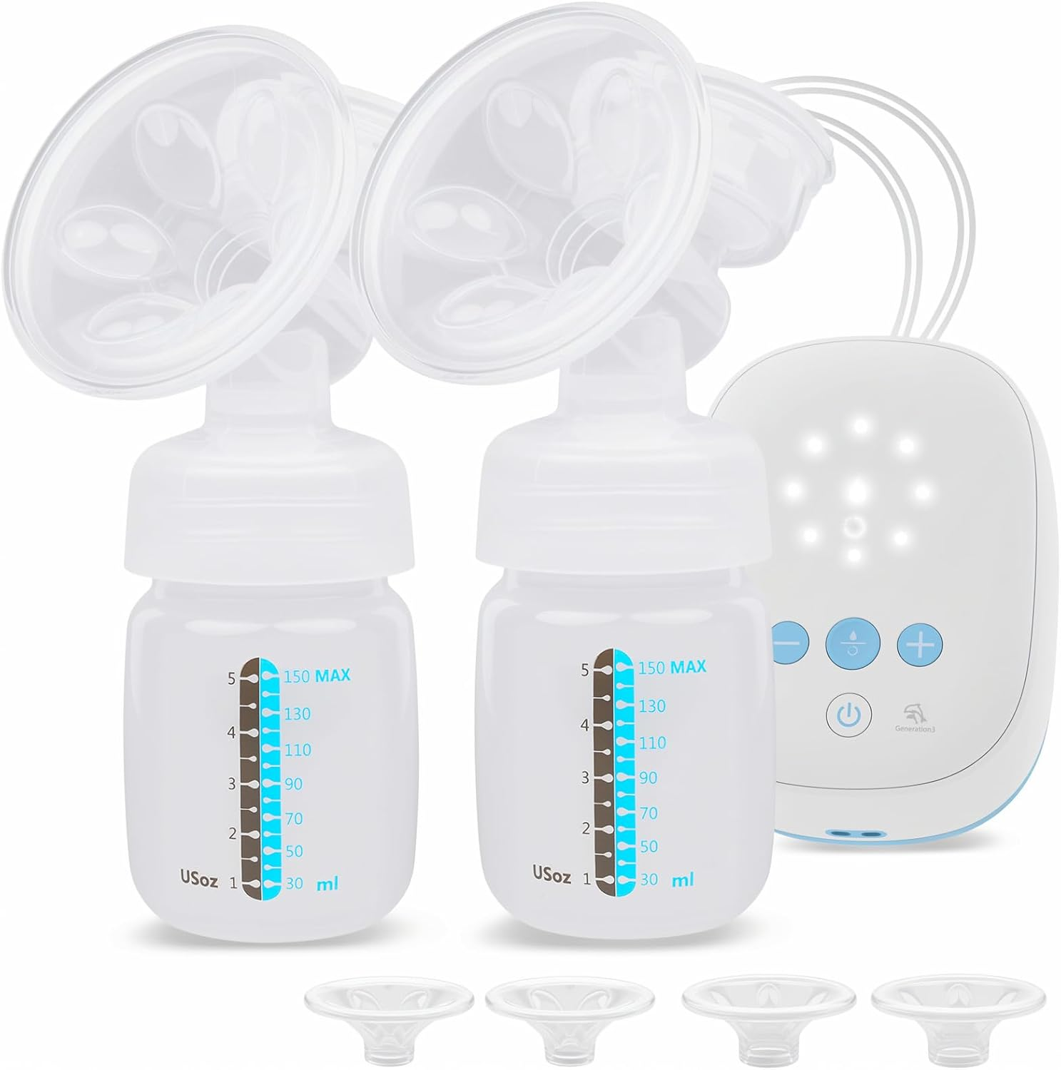 Double Electric Breast Pump, 2 Modes 8 Levels Portable Breastfeeding Pump, with 21/24 Mm Flange, LED Touch Screen, Rechargeable Nursing Double Breast Milk Pump for Home & Travel image number 6