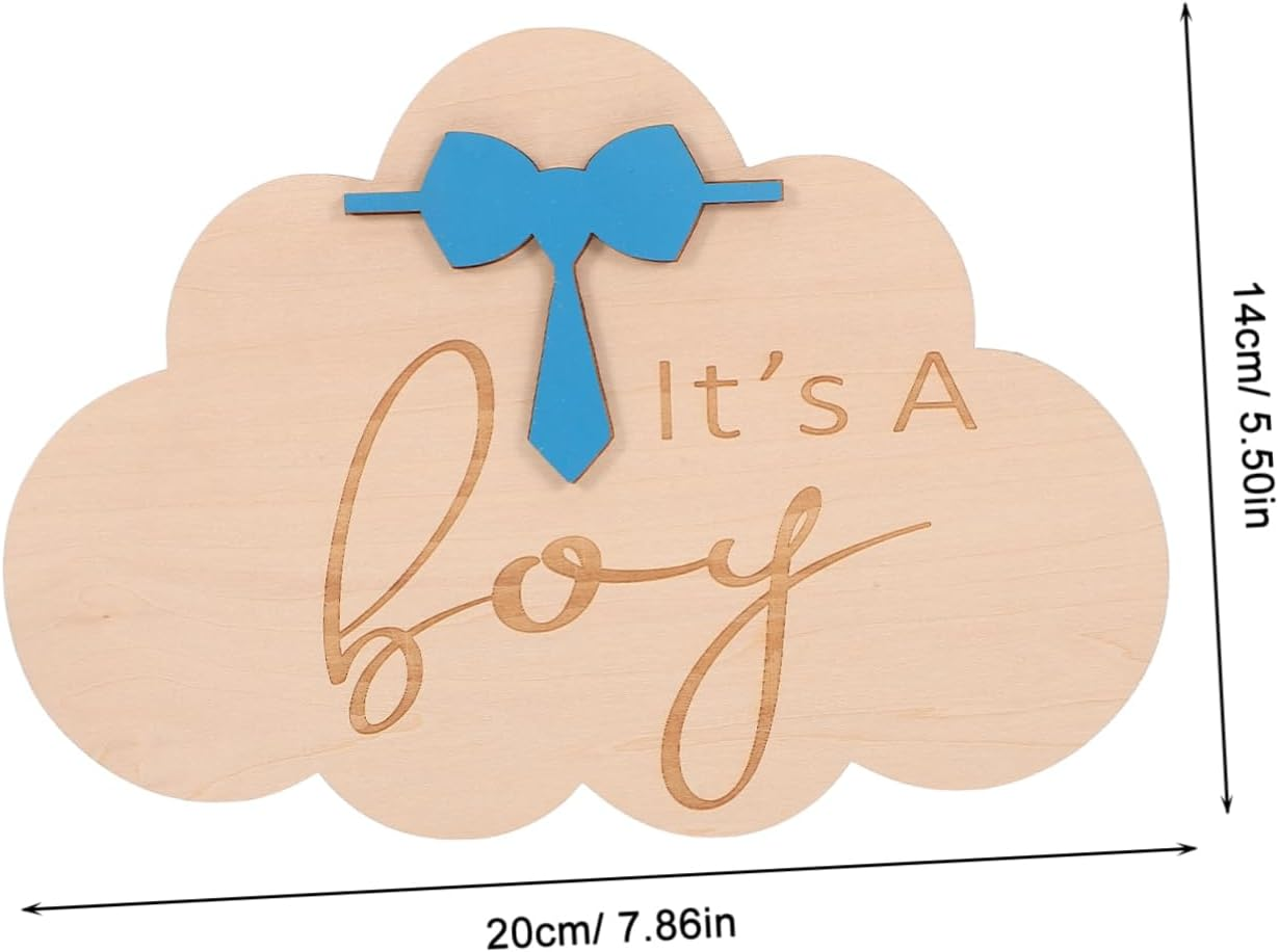 Wooden Birth Announcement Cloud Sign Name Nursery Decoration Newborn Photo Prop Natural Design for Safe Charming Memories
