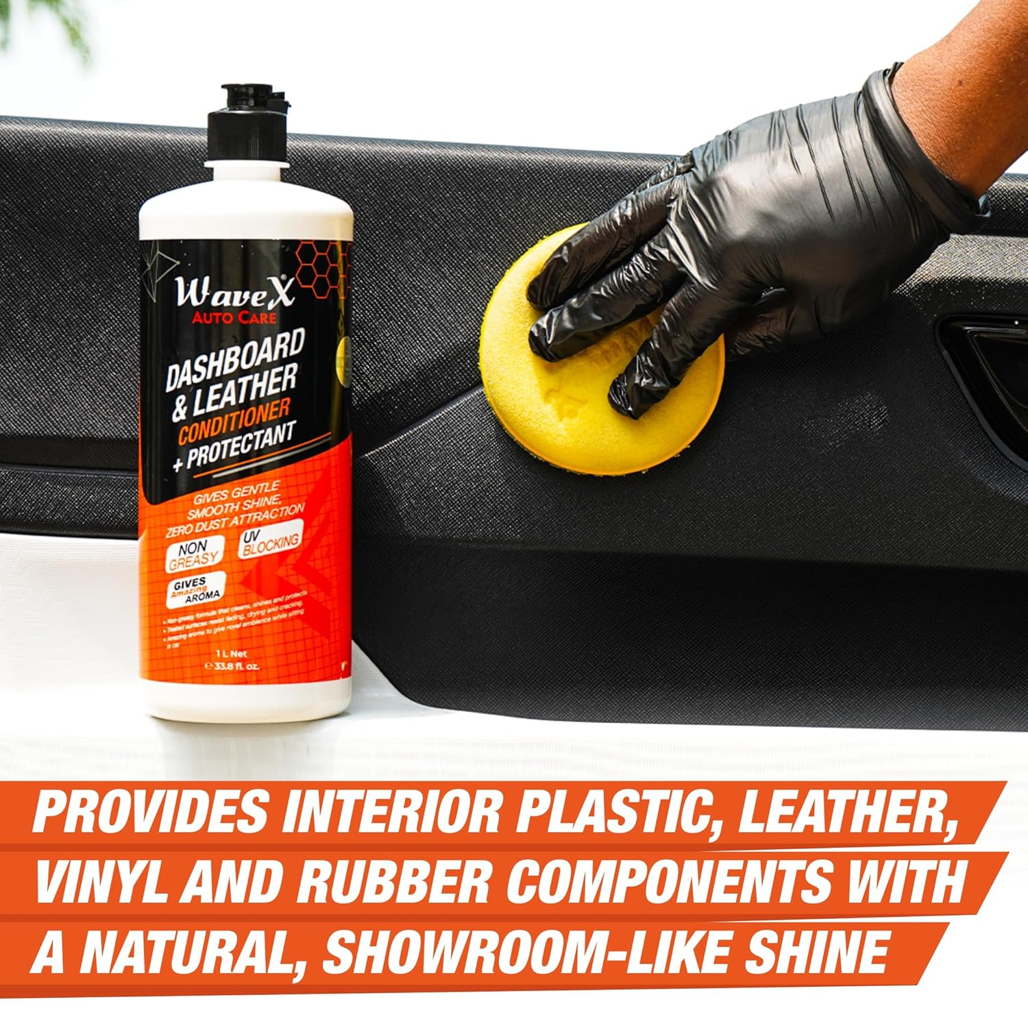 Wavex Dashboard Polish and Leather Conditioner + Protectant (1L) Car Dashboard Polish | Car Polish for Interior Plastic, Leather, Vinyl & Rubber image number 2