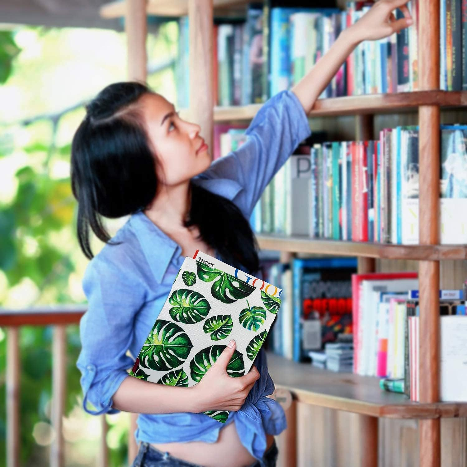 Book Sleeve Tree Leaves Book Protector Medium 9.7 Inch X 8 Inch Canvas Book Sleeves Teen Gifts image number 3