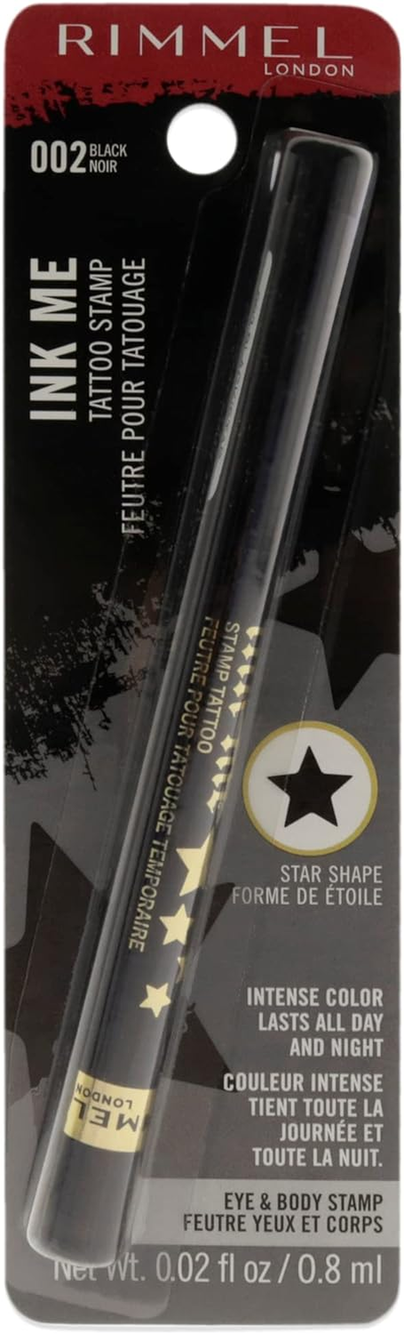Rimmel London Ink Me Tatto Stamp Eyes and Body - 004 Black Moon Shape for Women 0.02 Oz Eyeliner