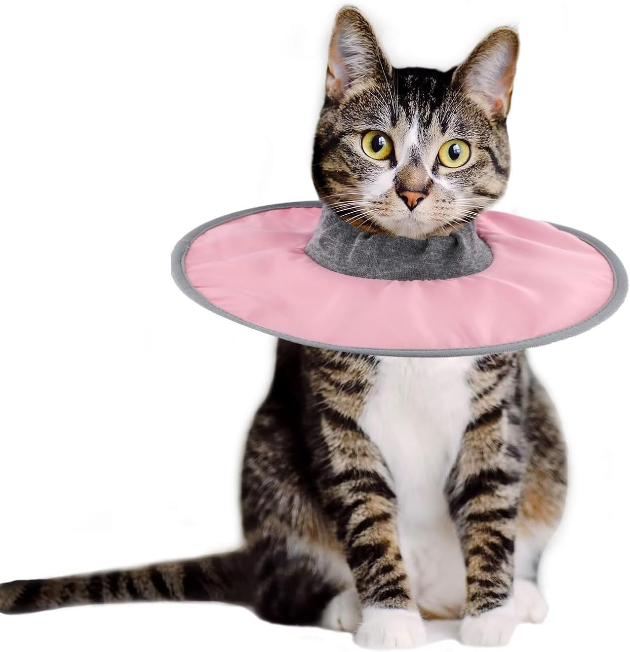 Cat Recovery Collar, Pet Protective Collar Puppy Cats after Surgery E Collar for Cat Kitten Prevent from Licking Wounds (Pink, X-Large)