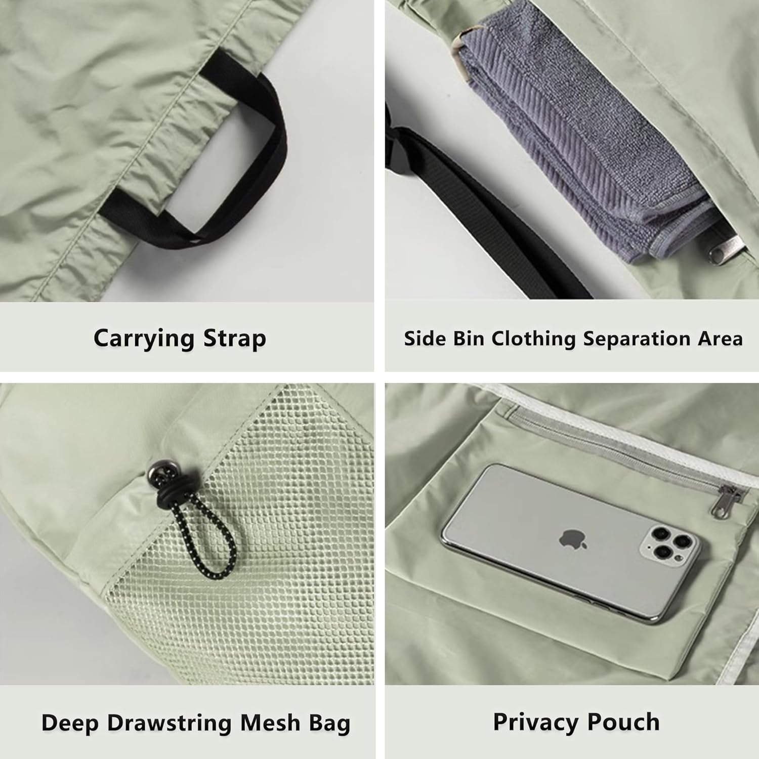 Packable Drawstring Travel Backpack, Hiking Swimming Waterproof Bags - Blue image number 2