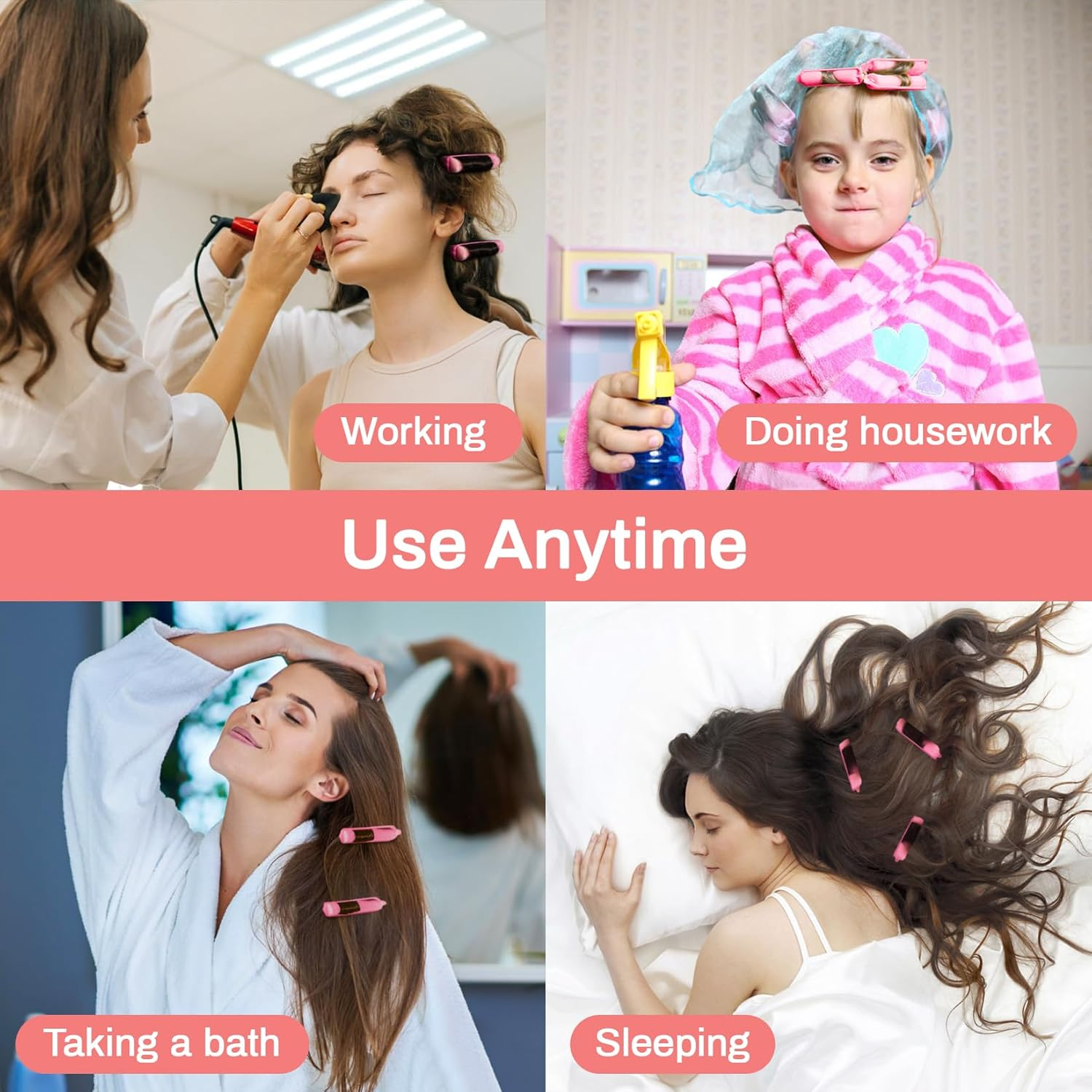 MAQIHAN 56PCS Foam Hair Rollers - Sponge Rollers for Hair Heatless Hair Curler for Short/Long Hair Sleep Rolos Para Cabello Jumbo Large Sponge Curlers Soft Sleeping Thin Hair Curl Overnight Rulos image number 3