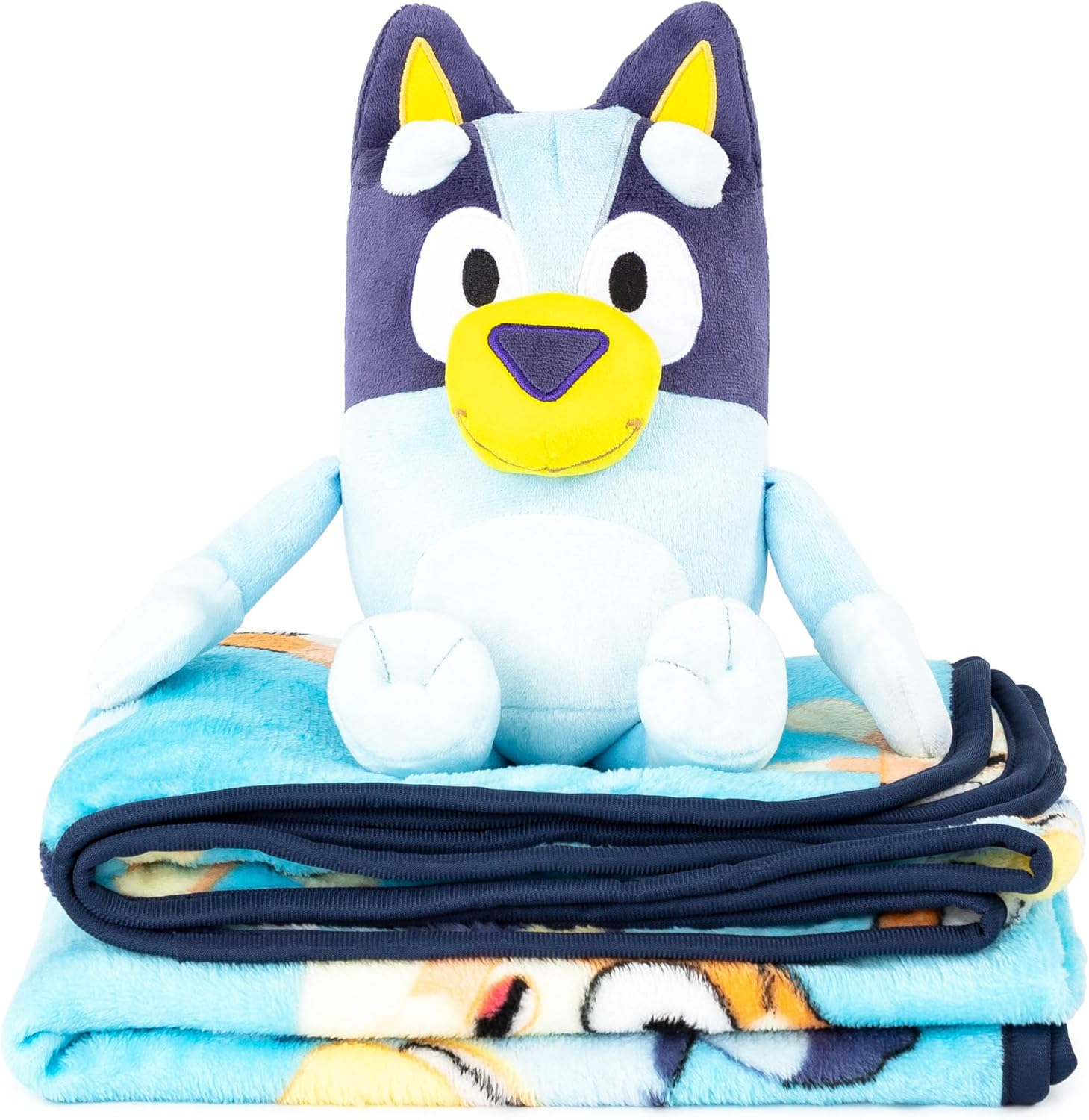 Bluey Plush Mini Pillow Buddy & 40 X 50 Inch Travel Throw Set - Kids Super Soft 2 Piece Blanket Set image number 5