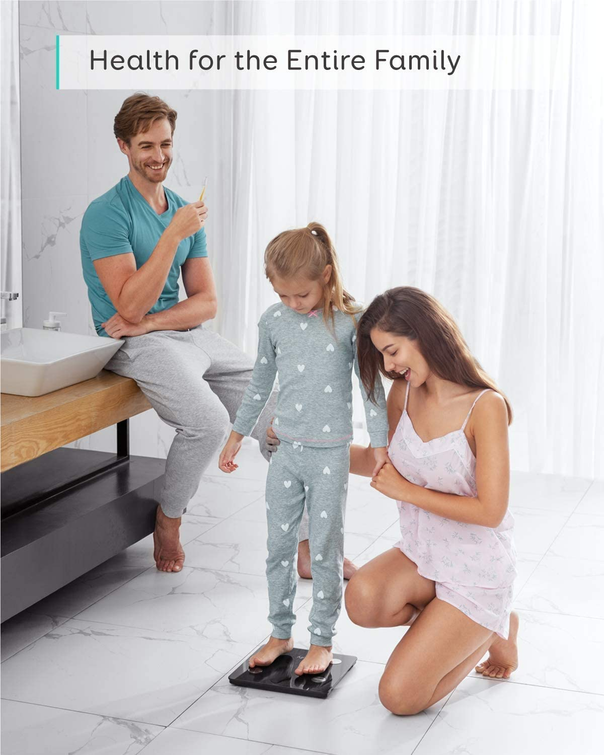 Eufy by Anker, Smart Scale C1 with Bluetooth, Body Fat Scale, Wireless Digital Bathroom Scale, 12 Measurements, Weight/Body Fat/Bmi, Fitness Body Composition Analysis, Black/White, Lbs/Kg image number 2