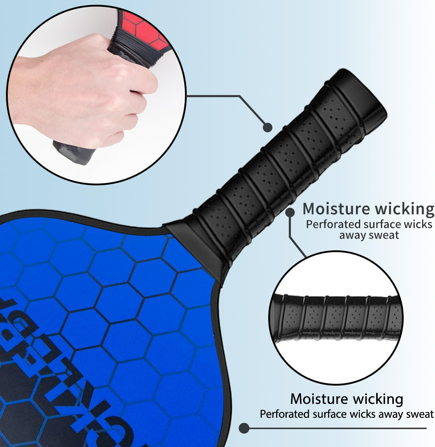 Pickleball Paddles,Pickleball-Set of 2 Paddles and 4 Balls with Paddle Bag,Usapa Approved Fiberglass Surface,Pickle Ball Paddle Set for Men Women. image number 1