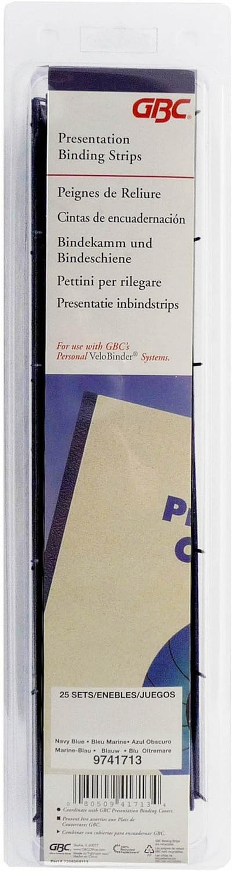 GBC QT9741639 Binding Strip, EVB 4 Prong White PK25