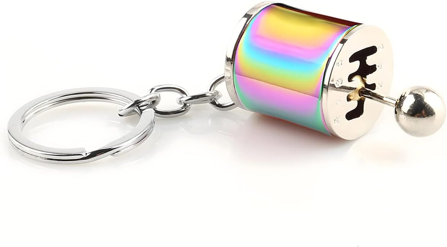 BELOMI Car Shifter Gear Keychain, 6 Speed Shifter Keyring Gadgets, Car Shift Lever Manual Transmission Gearbox Pendant Accessories (Multicolor) image number 5