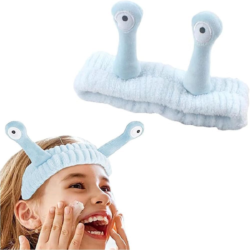 Face Wash Headband Spa Headband for Women Snail Skincare Headband Cute Animal Head Hoop Cartoon Fluffy Headband image number 1