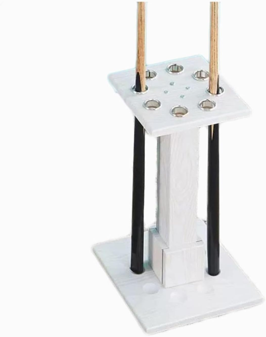 Pool Cue Rack,Free Standing Billiard Stick Stand,Fishing Rod Storage Rack,Holds 9 Cue,For Indoor Bar Billiard Room School Home Club(White)
