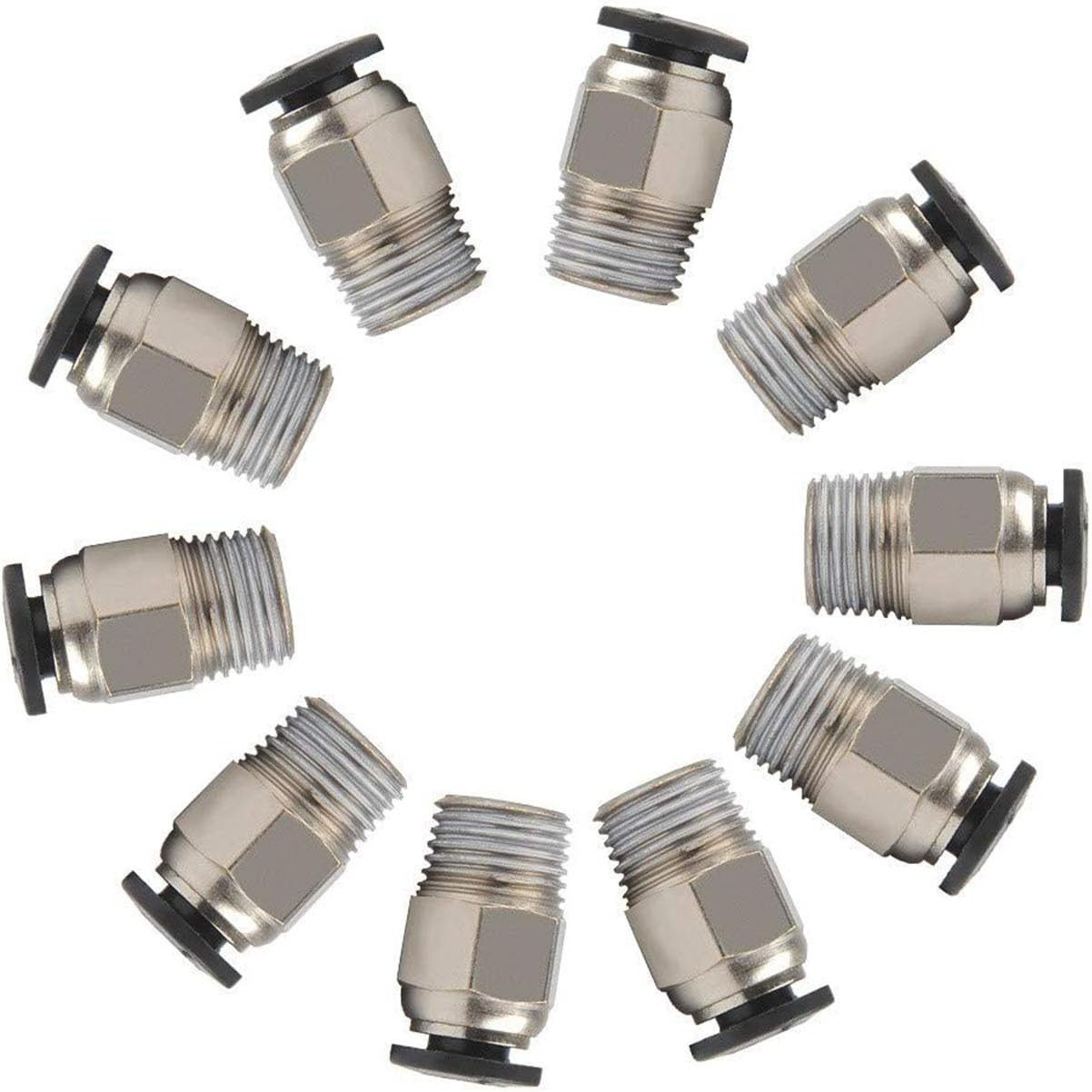 LEOWAY PC4-M10 Male Straight Pneumatic PTFE Tube Push in Quick Fitting Connector for E3D-V6 Long-Distance Bowden Extruder 3D Printer (Pack of 10Pcs) image number 6