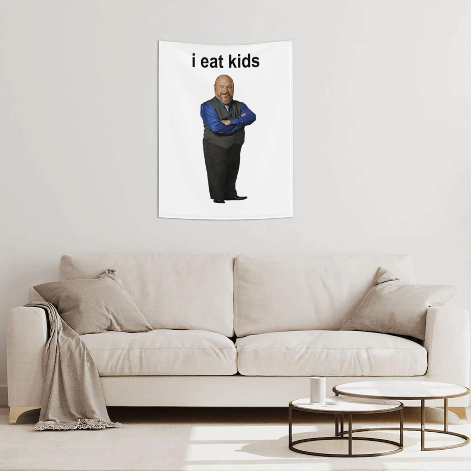 I Eat Kids Bertram Tapestry Aesthetic Tapestrys 38X29In Funny Meme Tapestries Wall Hanging Art Poster for Bedroom Living Room image number 2