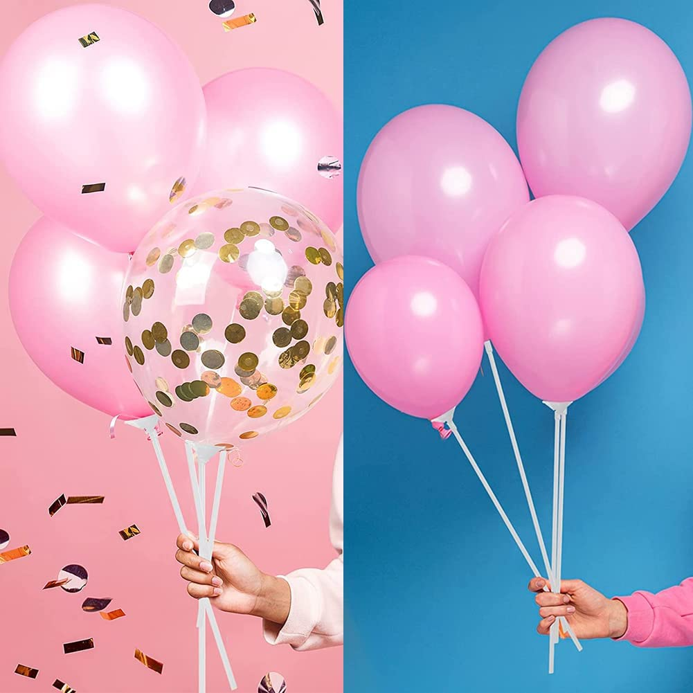 50 Pcs Balloon Sticks 32Cm Hand Balloons Holder with Cups for Wedding, Party, Holidays, Anniversary Decor image number 1