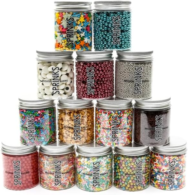 Sprinks Jimmies Sprinkles 60G 1Cm Orange | Edible Sprinkles for Cake Cupcake and Dessert Decorating