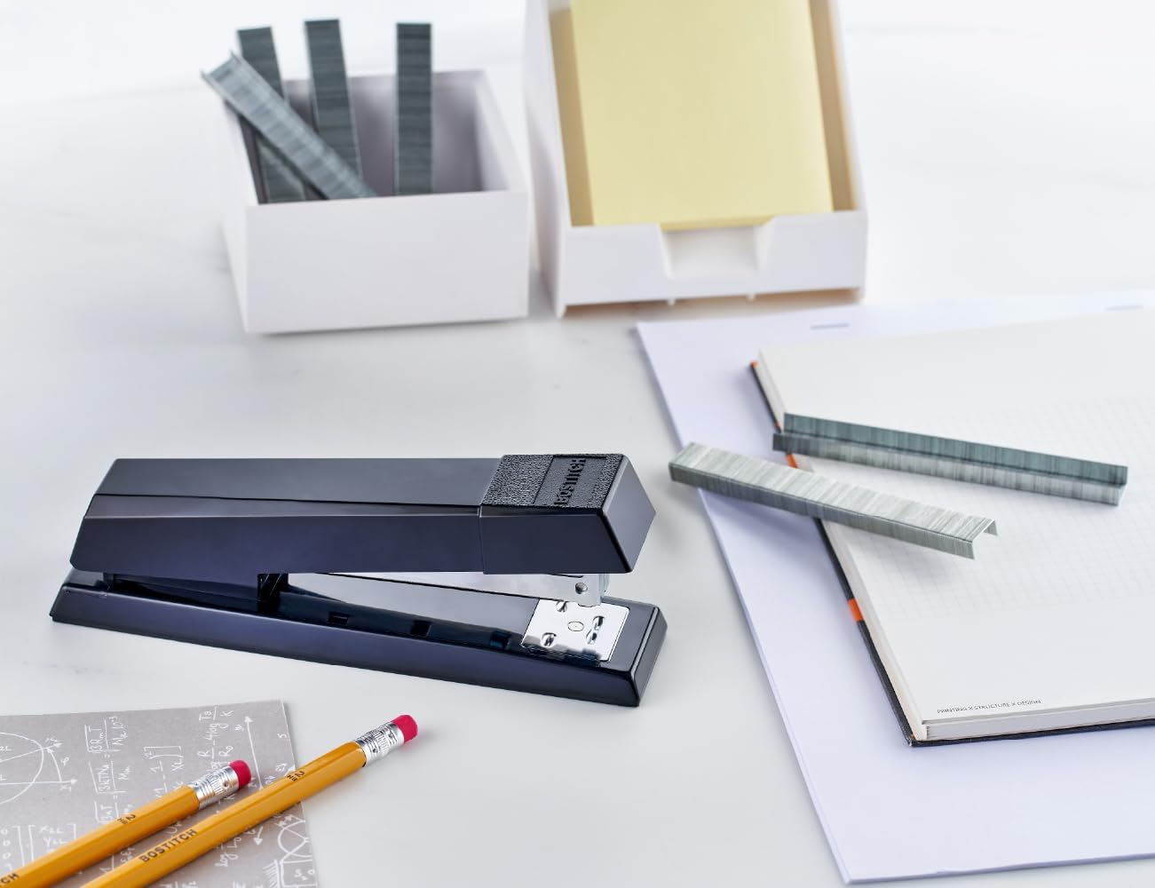 Bostitch Office Stapler, No-Jam Premium for Desktop, Includes 1,250 Staples, Full-Strip, 25 Sheet Capacity, Black image number 2