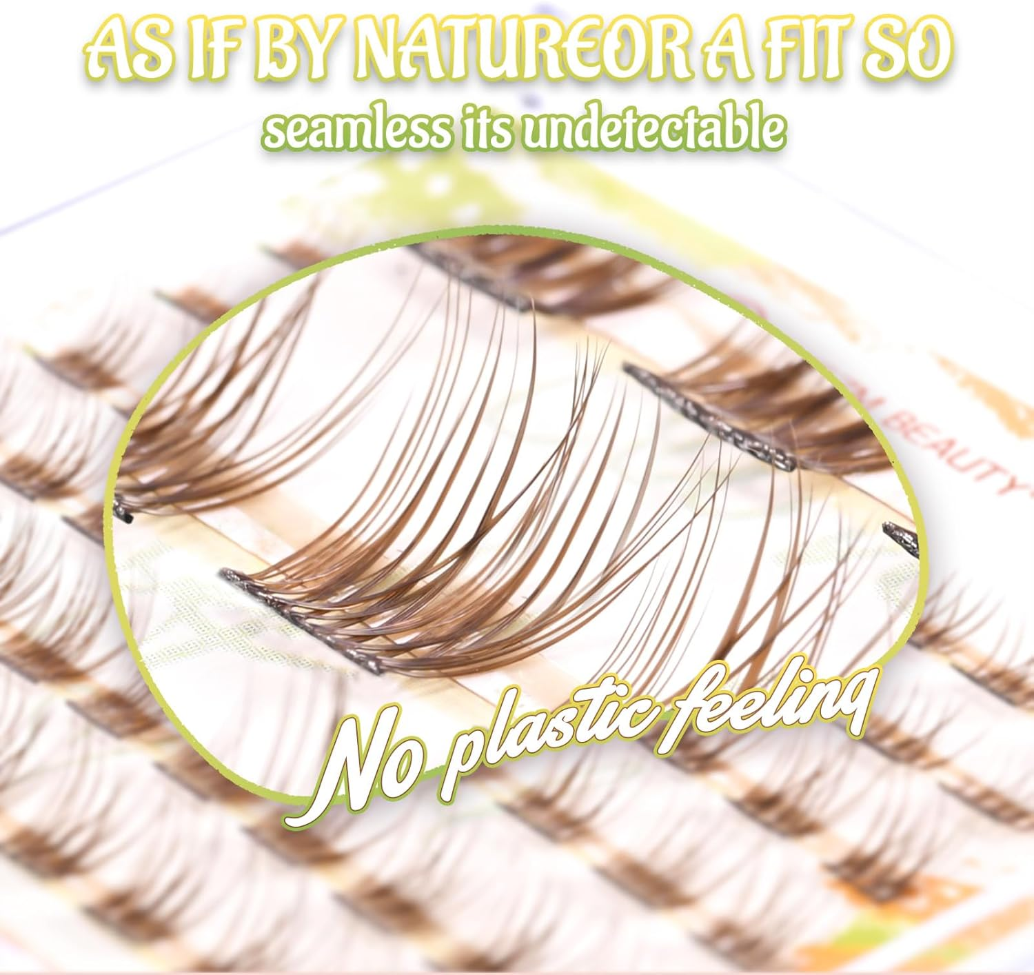 Upgraded,Brown Lash Clusters Hybrid 8-12Mm C Curl (8 10 12),Brown Eyelash Clusters Natural, Ultra-Soft Individual Lashes.No Plastic Feel,Thin Band,New Comfort - Radiant Style - 12Mm D-Radiant Single-Size Packaging image number 2