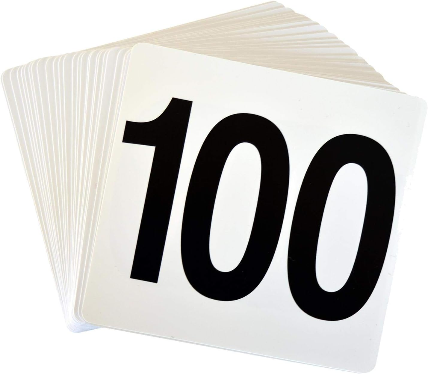 Argon Tableware 1-100 Table Number Cards - Plastic Double Sided Cards Name Table Display Signs for Weddings, Parties, Celebrations image number 2