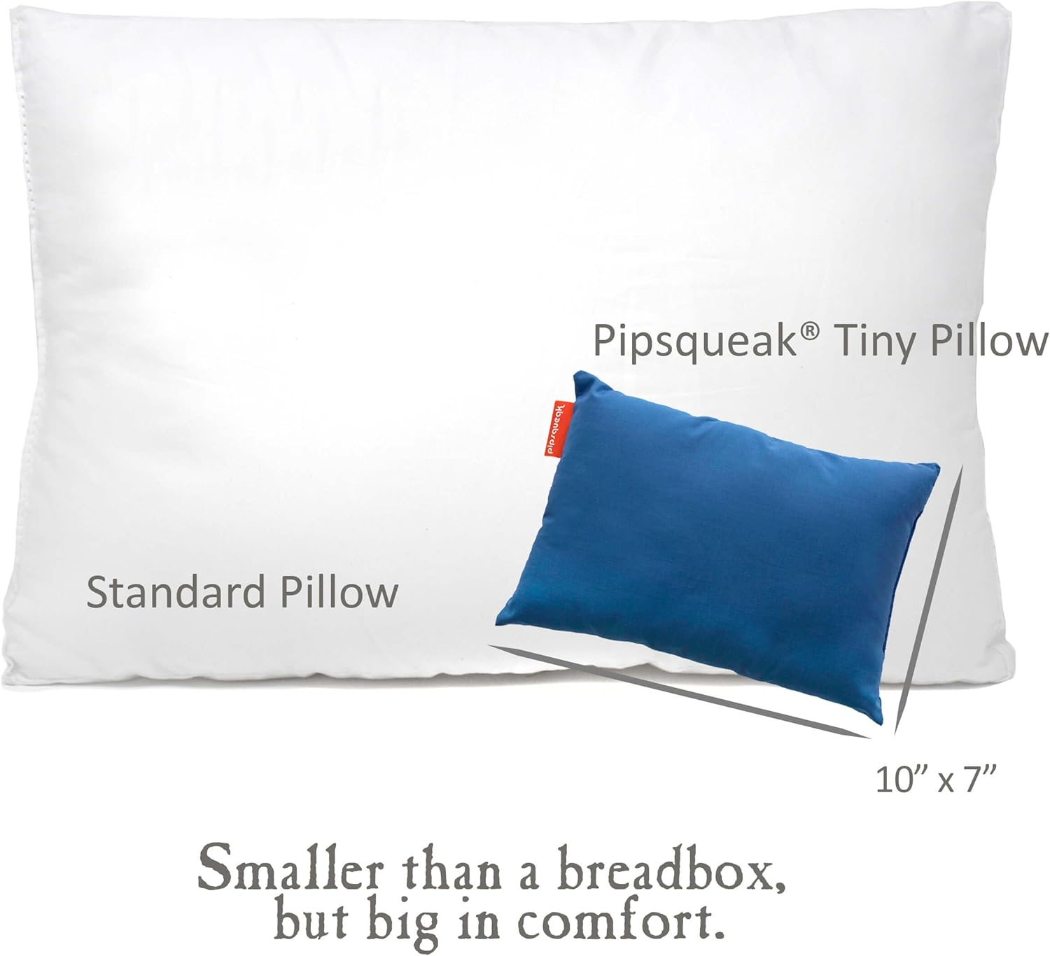 Urban Infant Pipsqueak Small Pillow - Mini 11X7 - Tiny Pillow for Travel, Dogs, Kids and Chairs - Blue