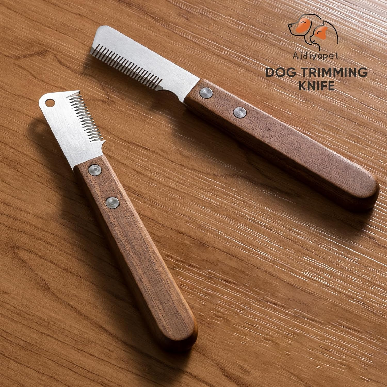 Dog Trimming Knife Stripping Knife Ergonomic Undercoat Top Hair Trim Knife Made of Hardened and Ground Stainless Steel with Ergonomically Shaped (Brown) - Right image number 7