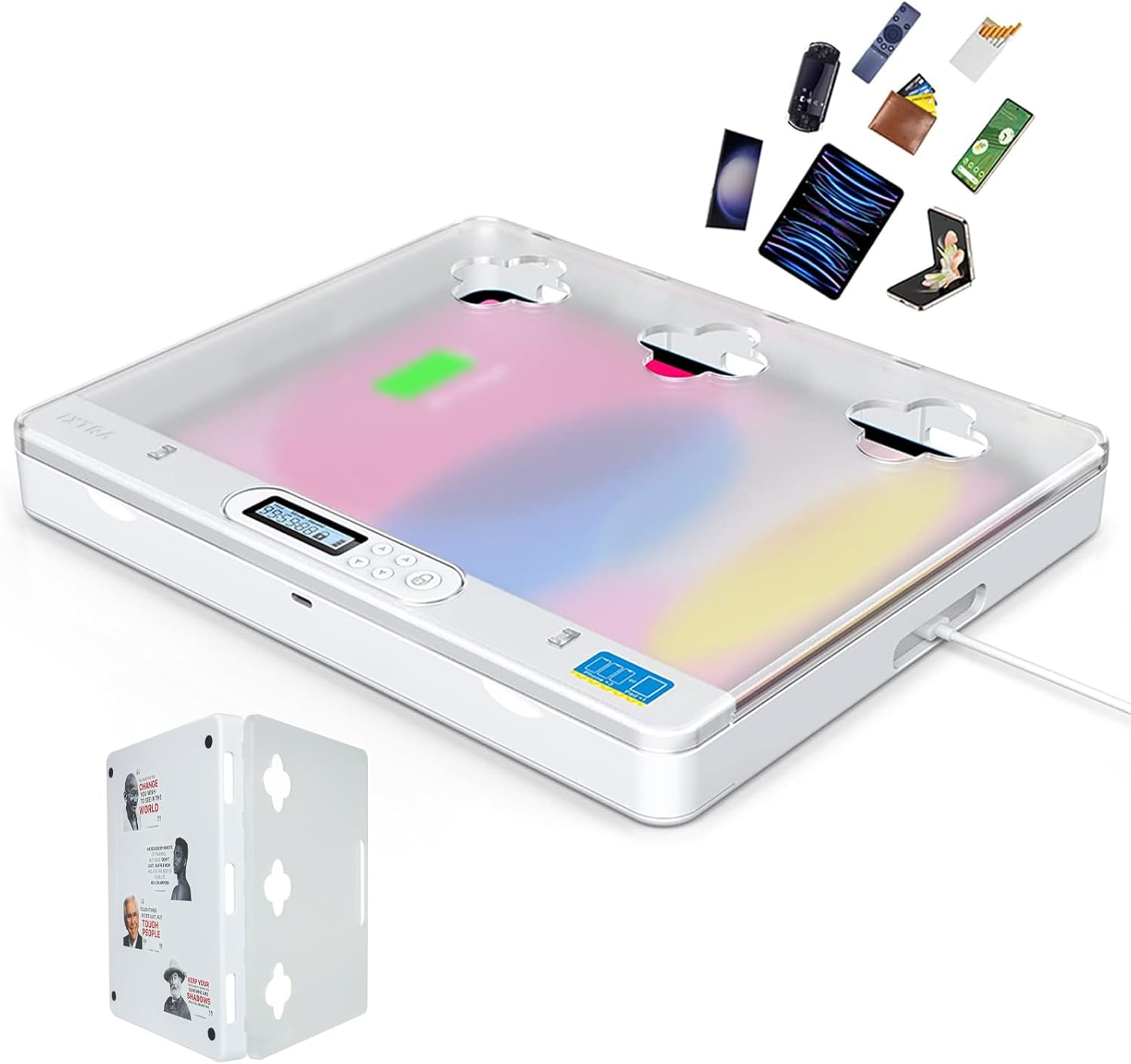 Ixtra Large Self-Control Ipad Locker Cell Phone Timer Lock Box for Android Samsung/Google/Iphone, Electronic Devices Lock with Timer for Kids, Students, Adults, Translucent Cover image number 3