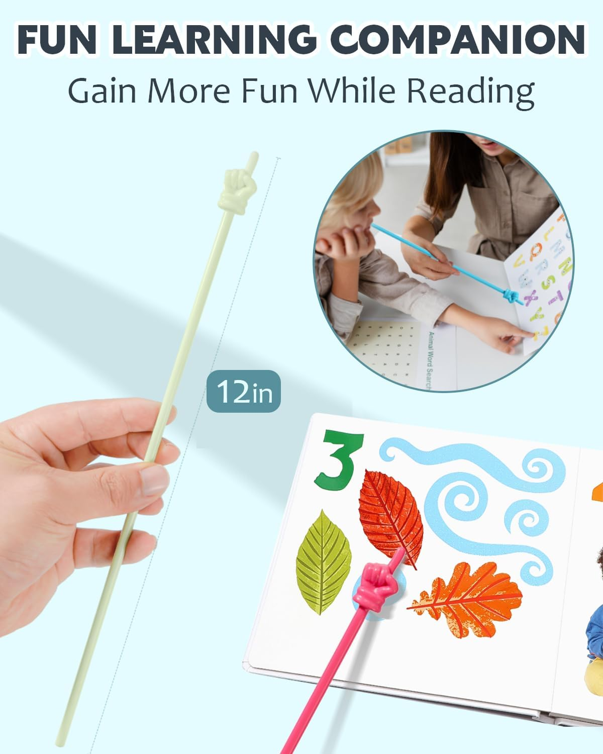 10Pcs Finger Pointer for Classroom, Reading Pointers for Kids, Hand Pointing Stick, Teaching Finger Class Pointer for Teachers, Classroom Teacher Must Haves Supplies Essentials image number 5
