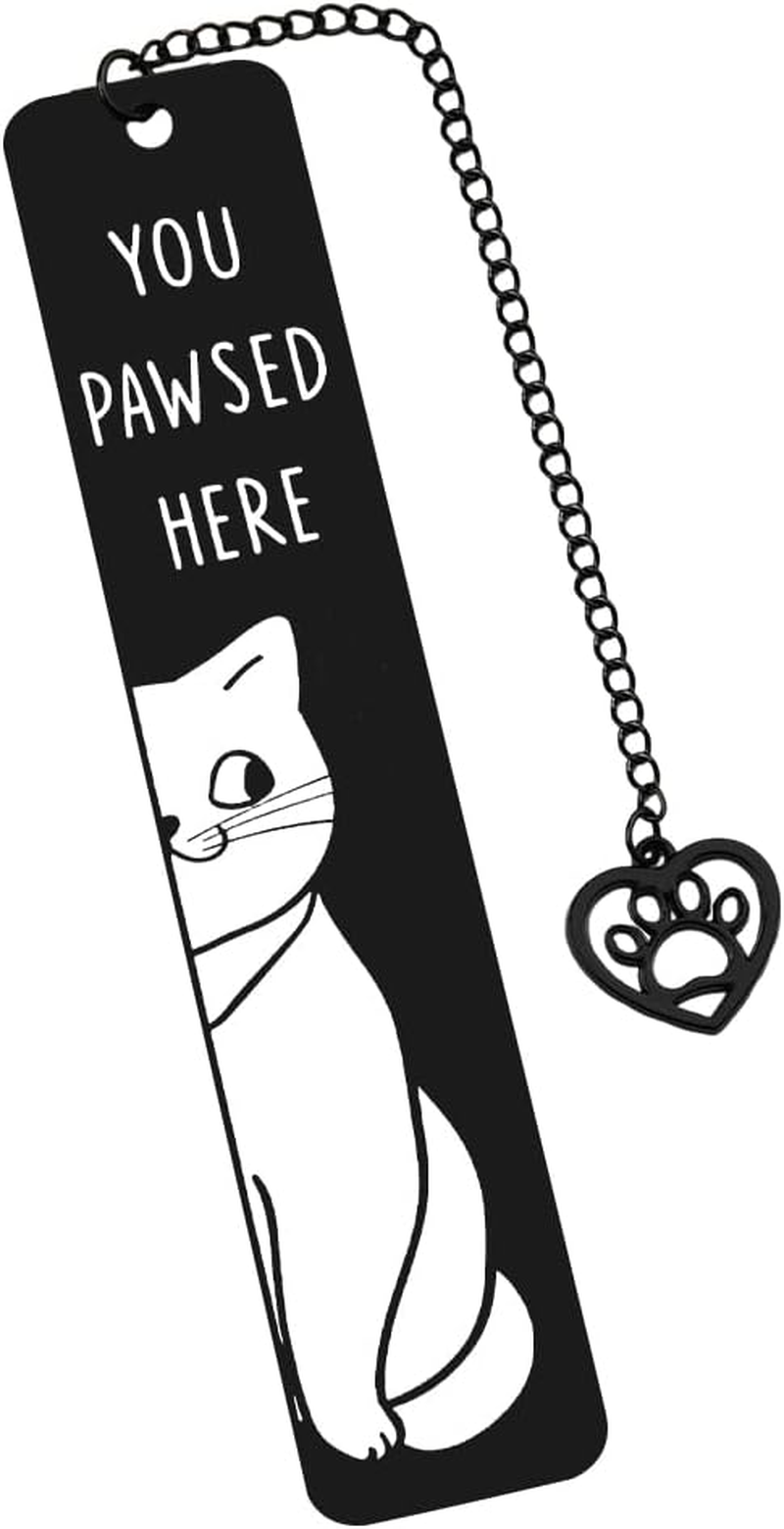 Cat Bookmark for Book Lovers Gifts for Women Men Bestie Friend Funny Cat Lover Christmas Birthday Gifts for Her Him Bookish Book Markers for Readings Cute Book Accessories Bookmarks with Black Tassel image number 3