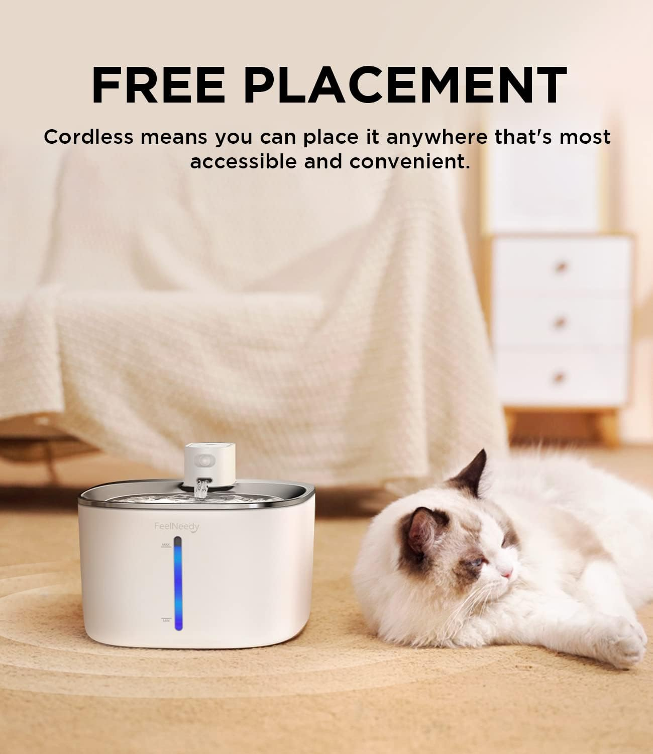 FEELNEEDY 6 Pack Cat Fountain Filter Sponges Replacement Pet Water Fountain Filter for 4L Cat Fountain with Motion Sensor (YPD-C004) image number 2